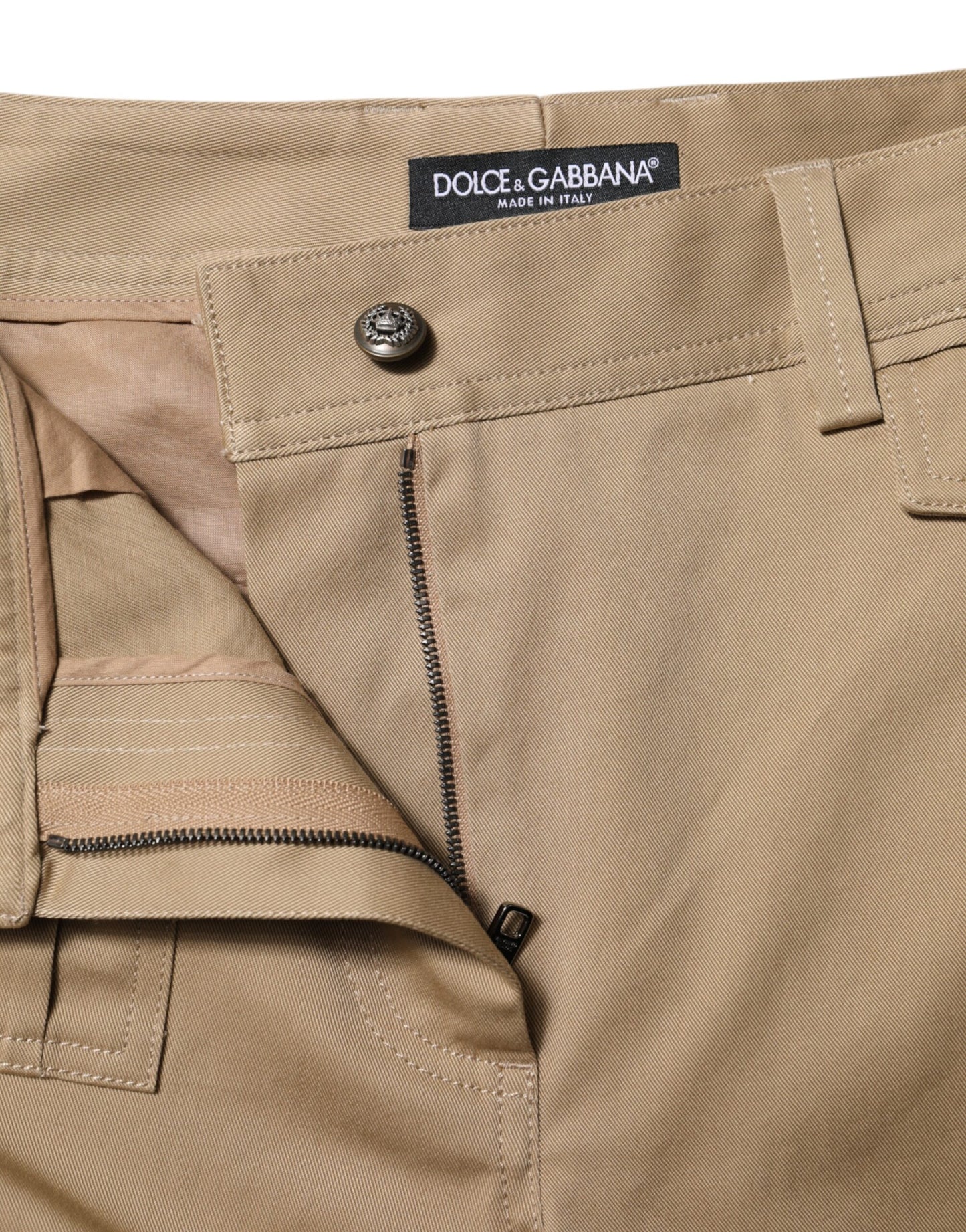 Dolce & Gabbana – Beige Cargo-Schmal zulaufende Hose mit mittlerer Taille