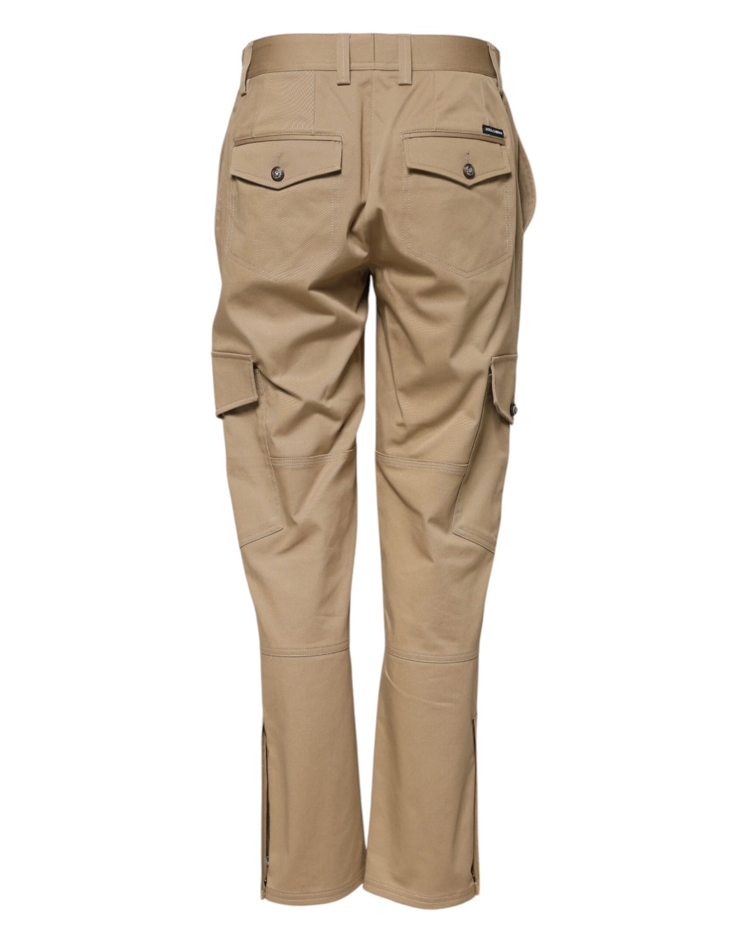 Dolce & Gabbana – Beige Cargo-Schmal zulaufende Hose mit mittlerer Taille