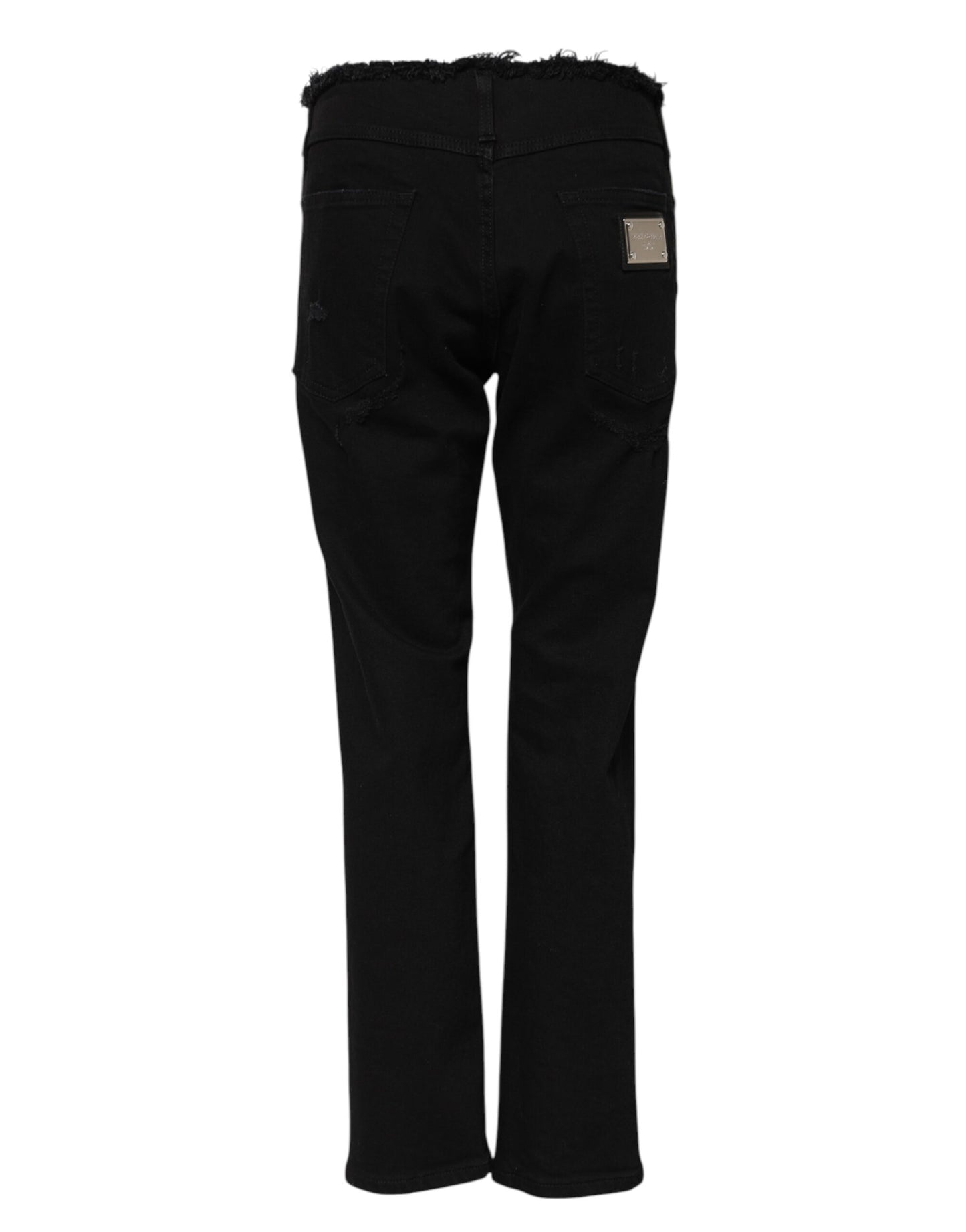 Dolce & Gabbana – Schwarze Schlagjeans aus Baumwolle mit mittlerer Taille