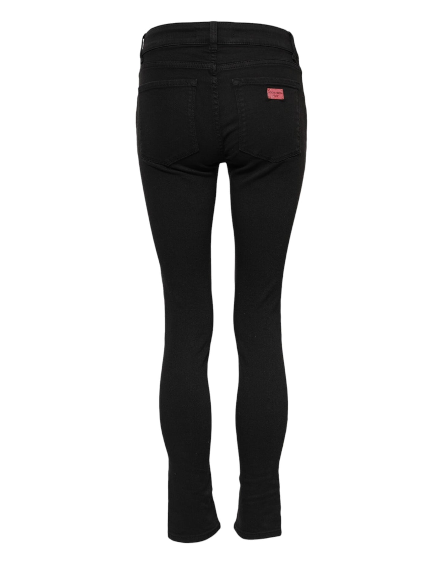 Dolce & Gabbana – Schwarze Skinny-Jeans aus Baumwolle mit mittlerer Taille