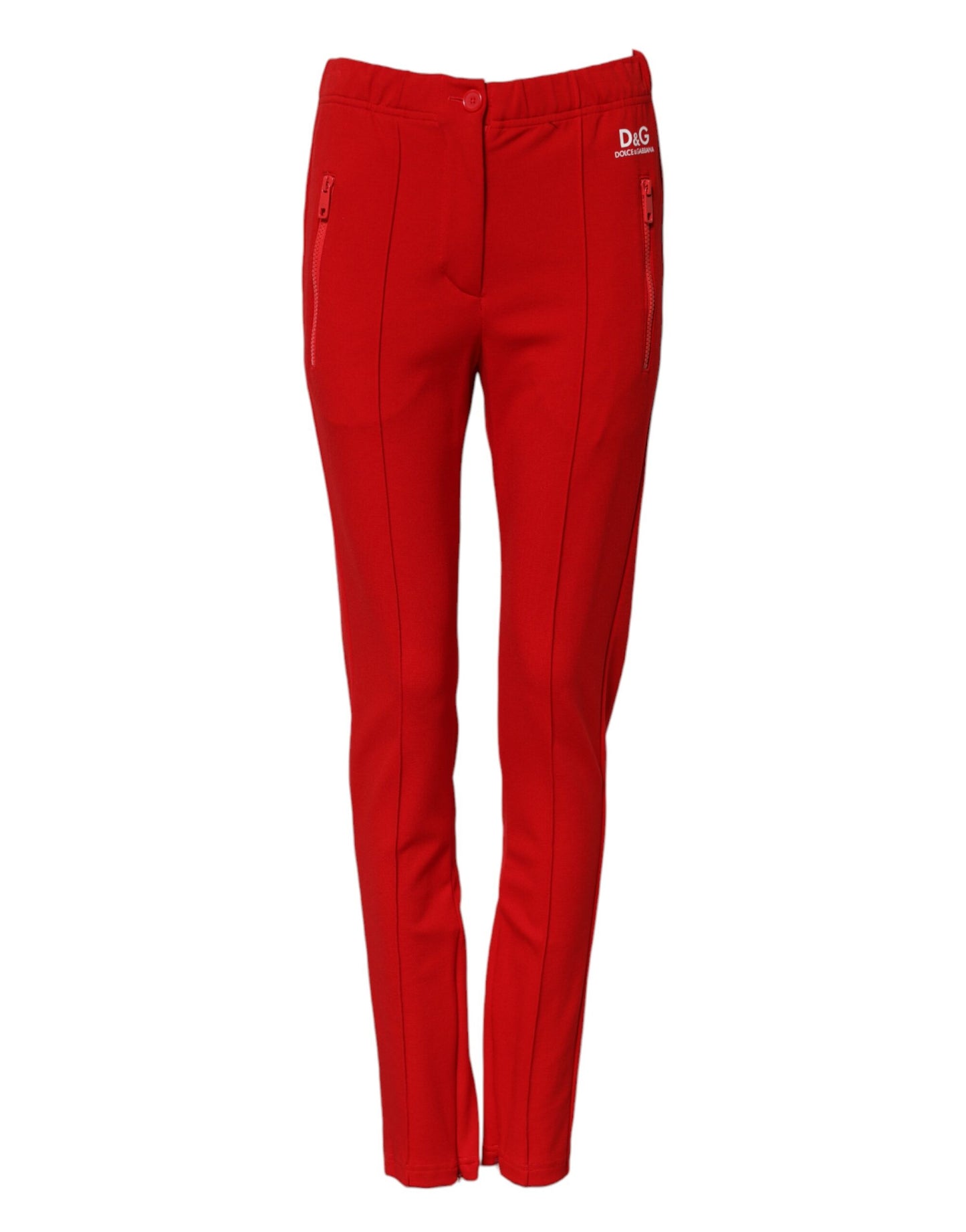 Dolce & Gabbana, rote Slim-Fit-Hose mit mittlerer Taille