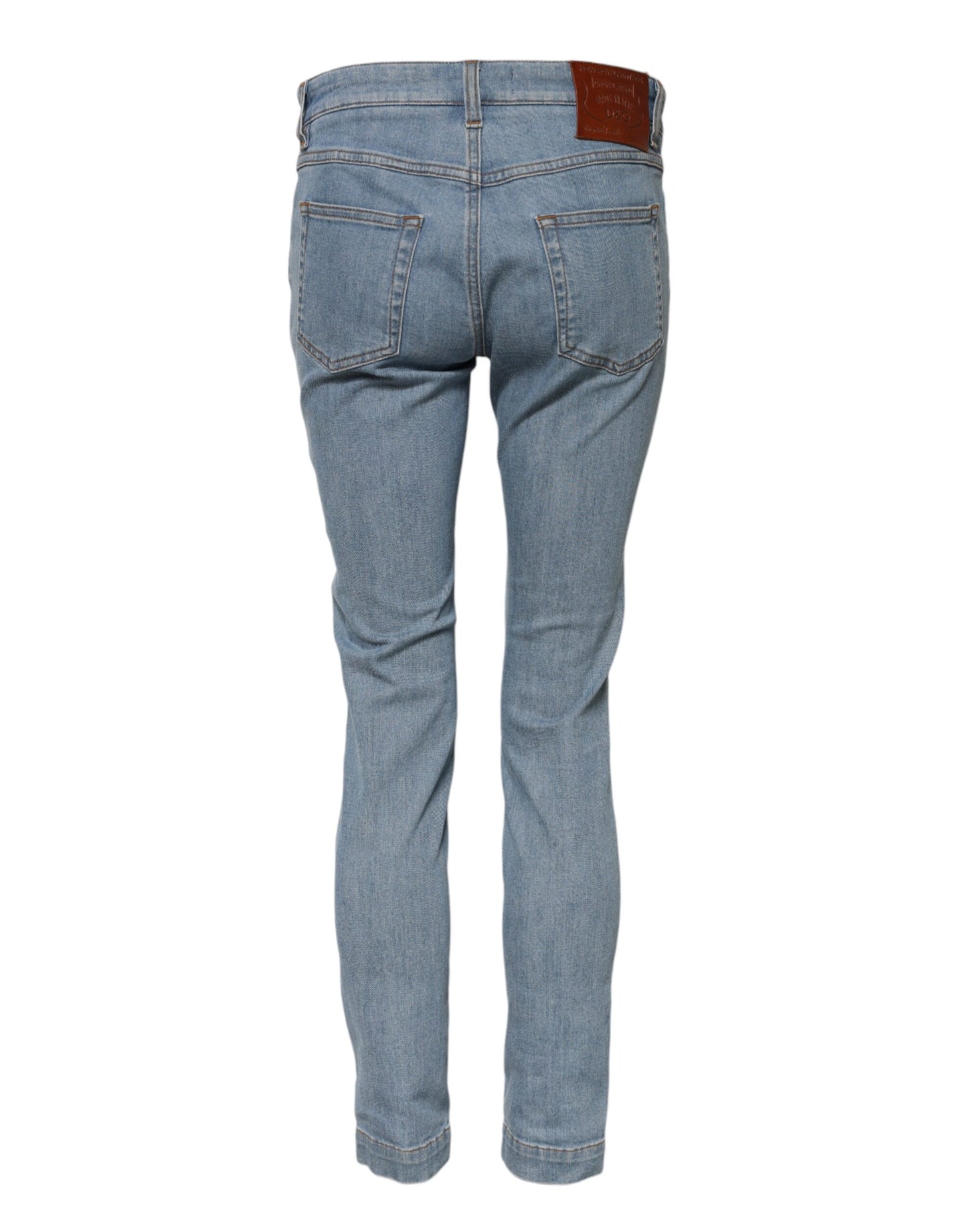Dolce & Gabbana – PRETTY – Skinny-Jeans aus Baumwolle mit mittlerer Taille in Blau