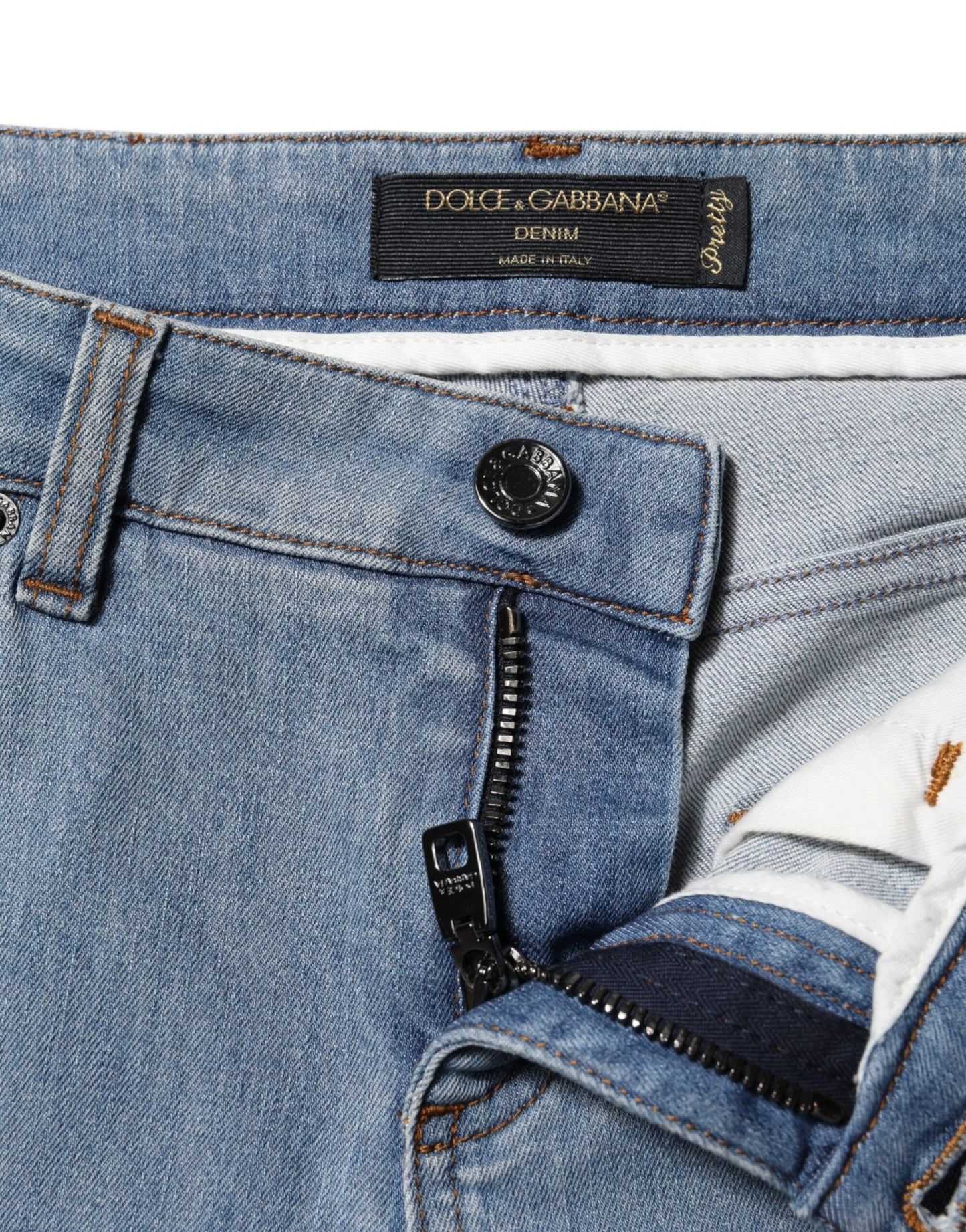 Dolce & Gabbana – PRETTY – Skinny-Jeans aus Baumwolle mit mittlerer Taille in Blau