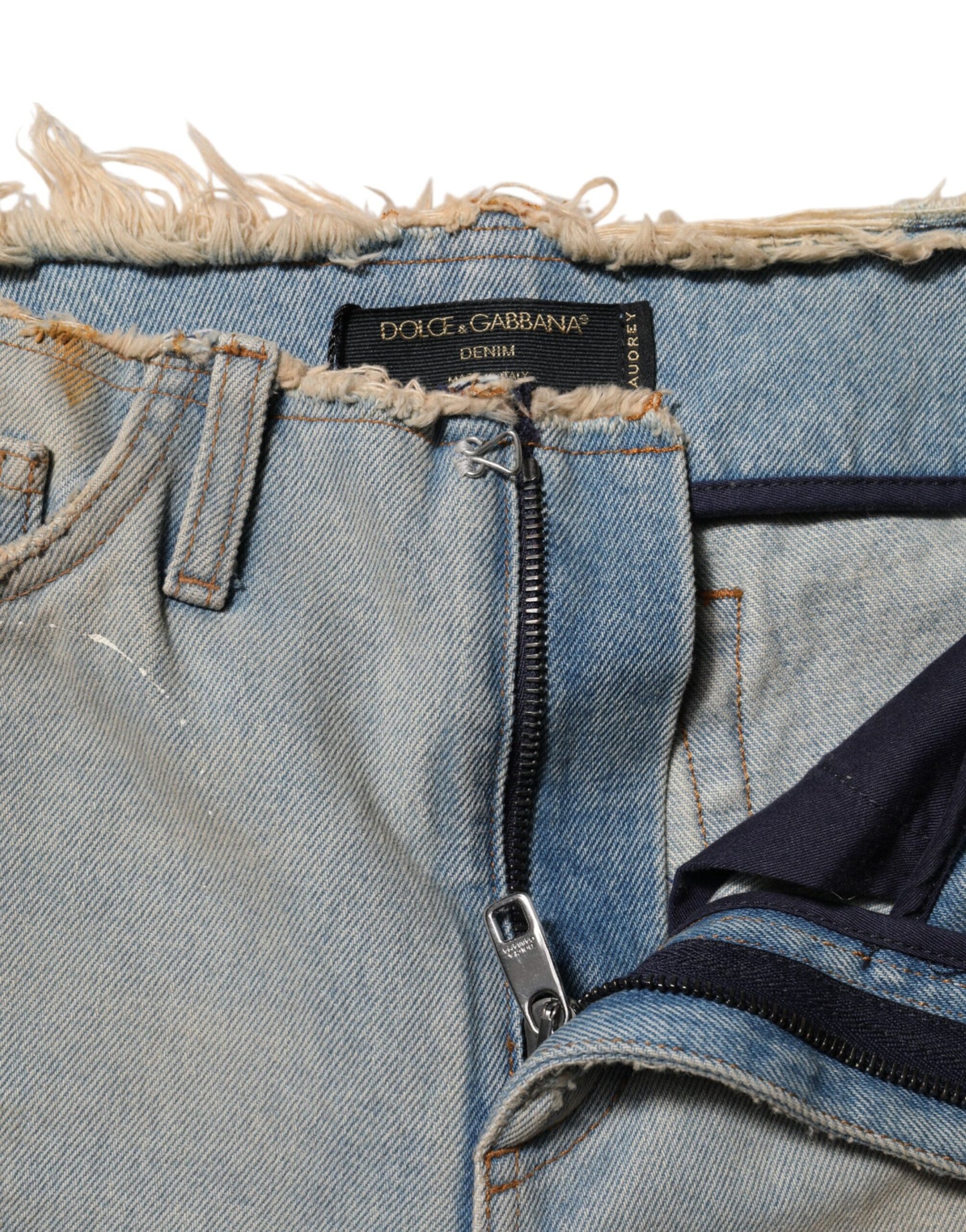 Dolce & Gabbana Hellblaue Skinny-Jeans mit hoher Taille