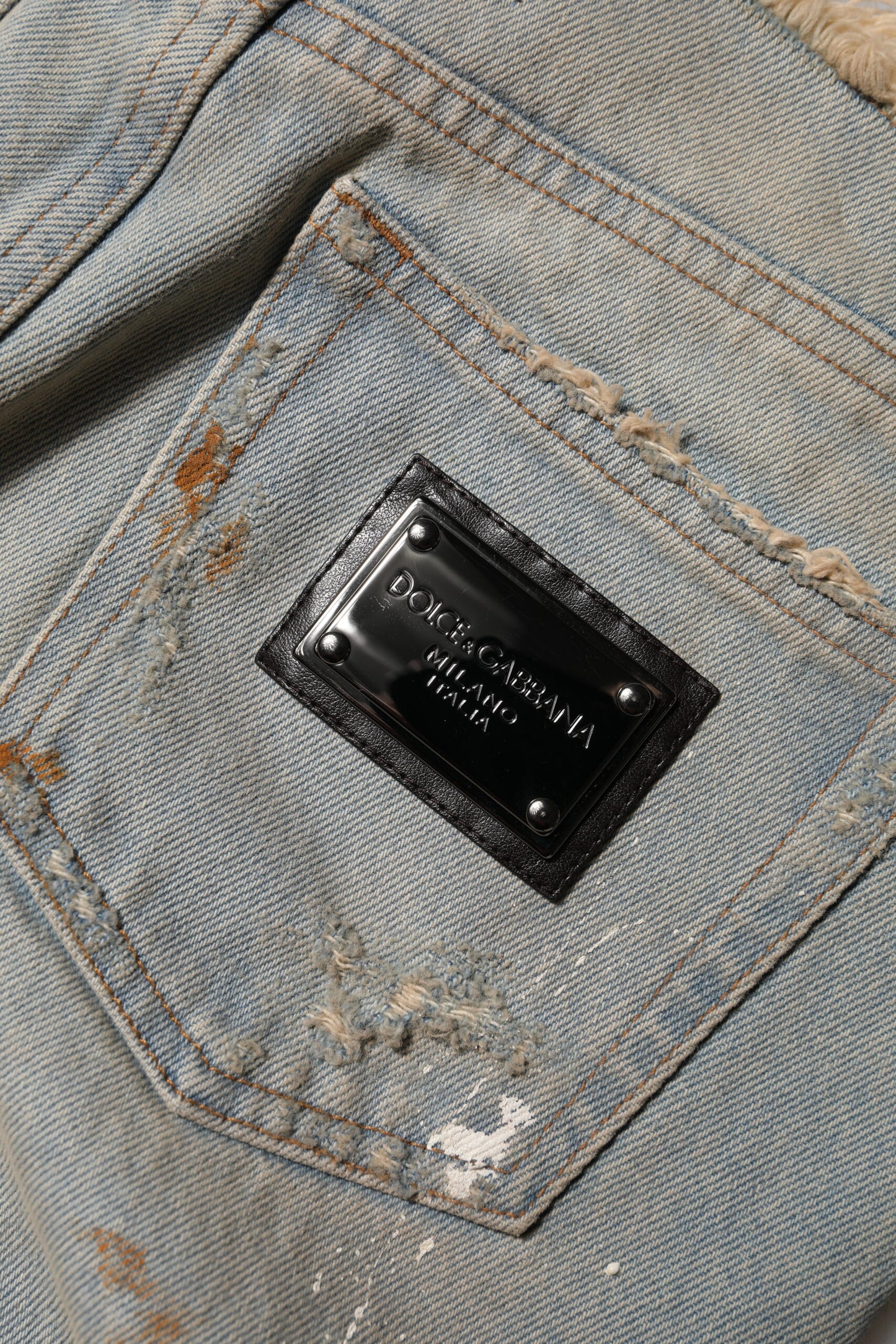 Dolce & Gabbana Hellblaue Skinny-Jeans mit hoher Taille