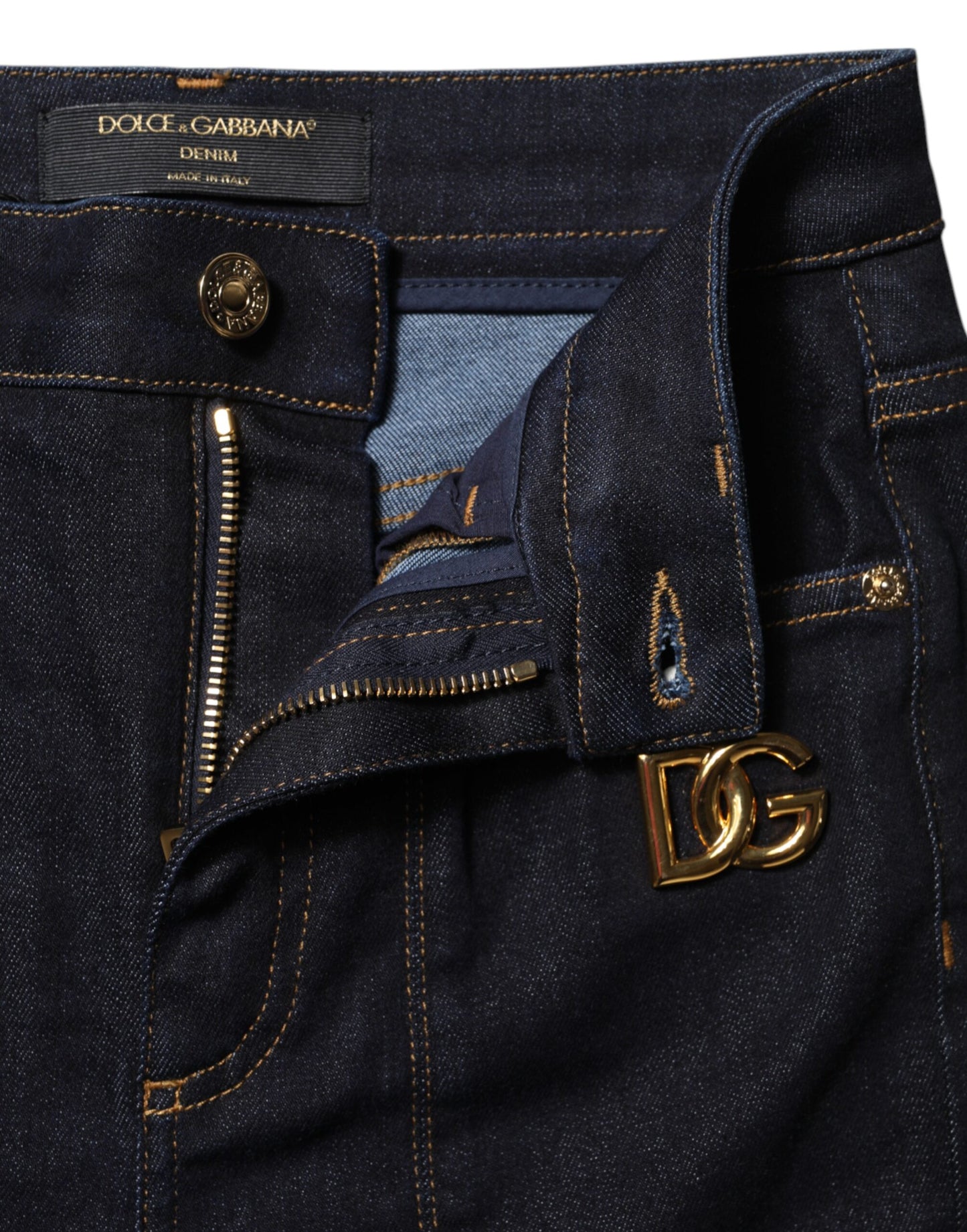 Dolce & Gabbana – Blaue Skinny-Jeans aus Baumwolle mit hoher Taille