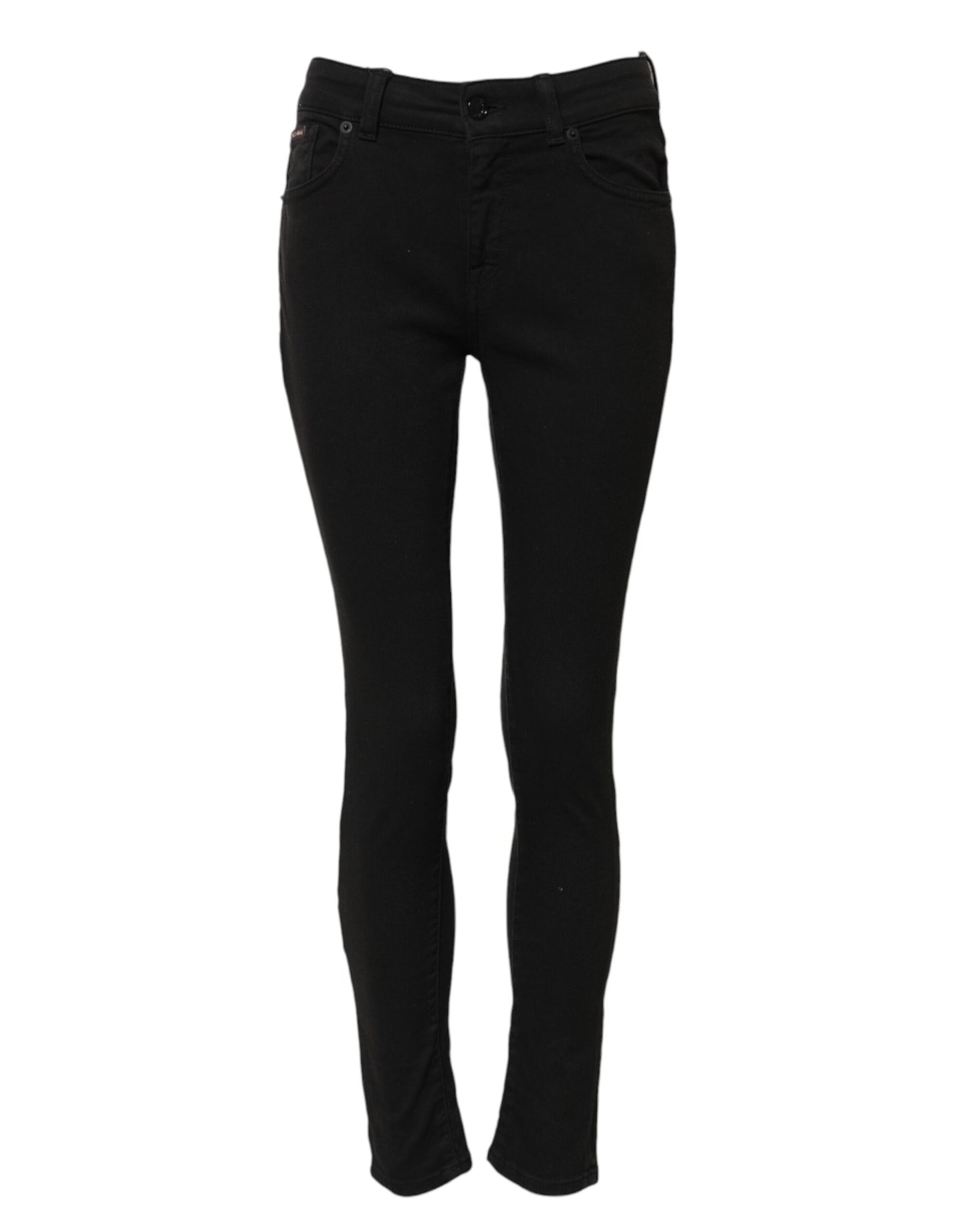 Dolce & Gabbana – Schwarze Skinny-Jeans aus Baumwolle mit mittlerer Taille