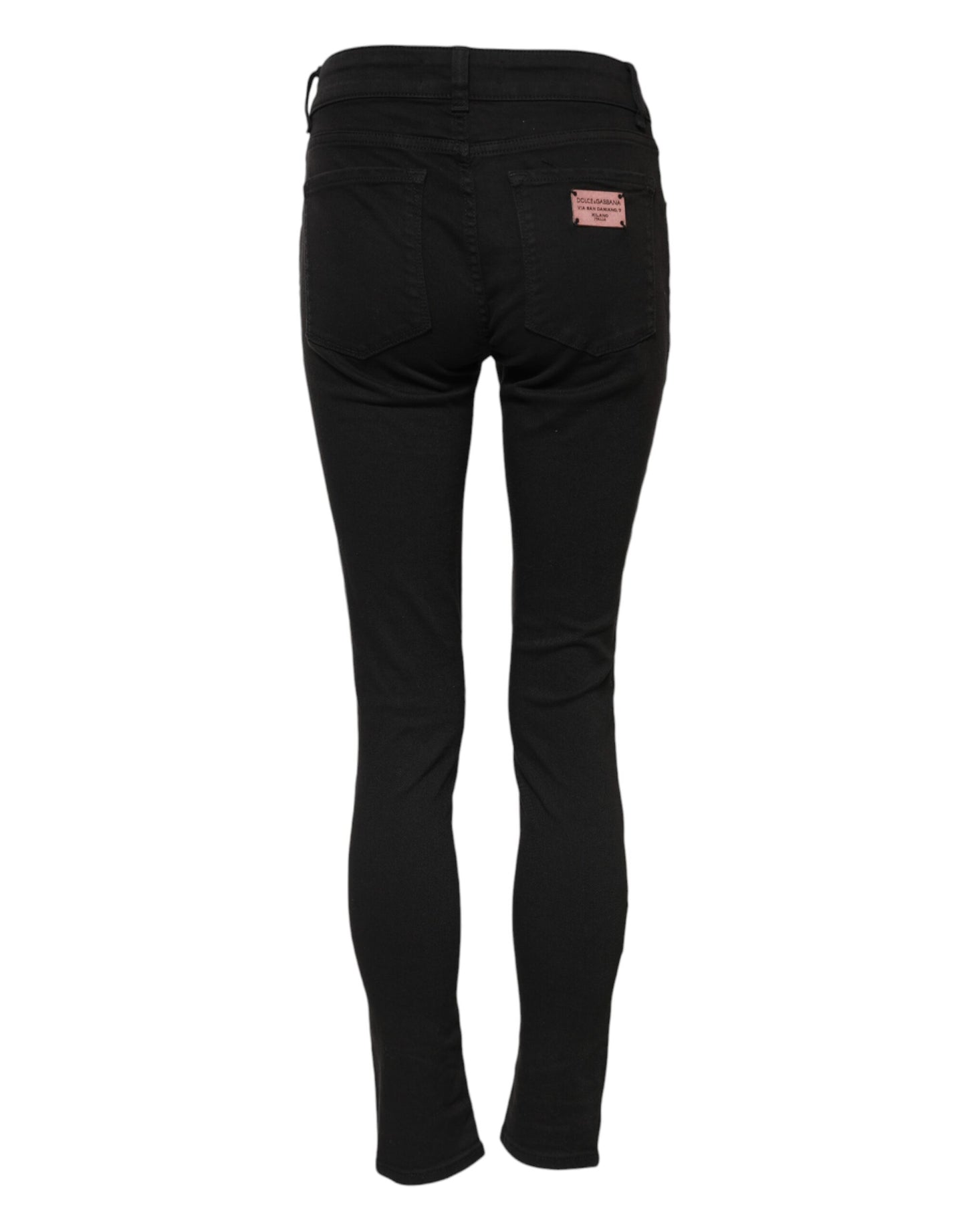 Dolce & Gabbana – Schwarze Skinny-Jeans aus Baumwolle mit mittlerer Taille