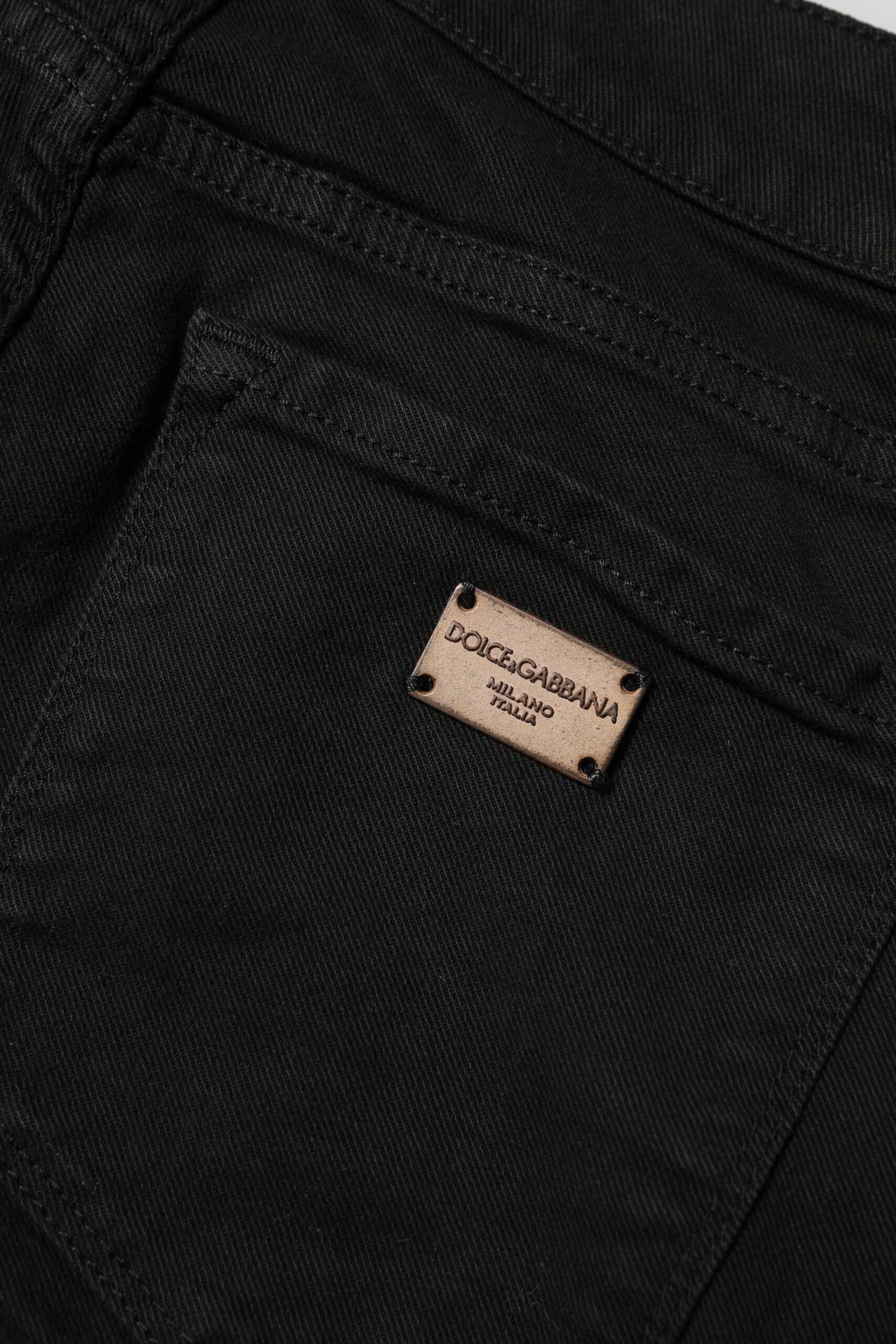 Dolce & Gabbana – Schwarze Skinny-Jeans aus Baumwolle mit mittlerer Taille
