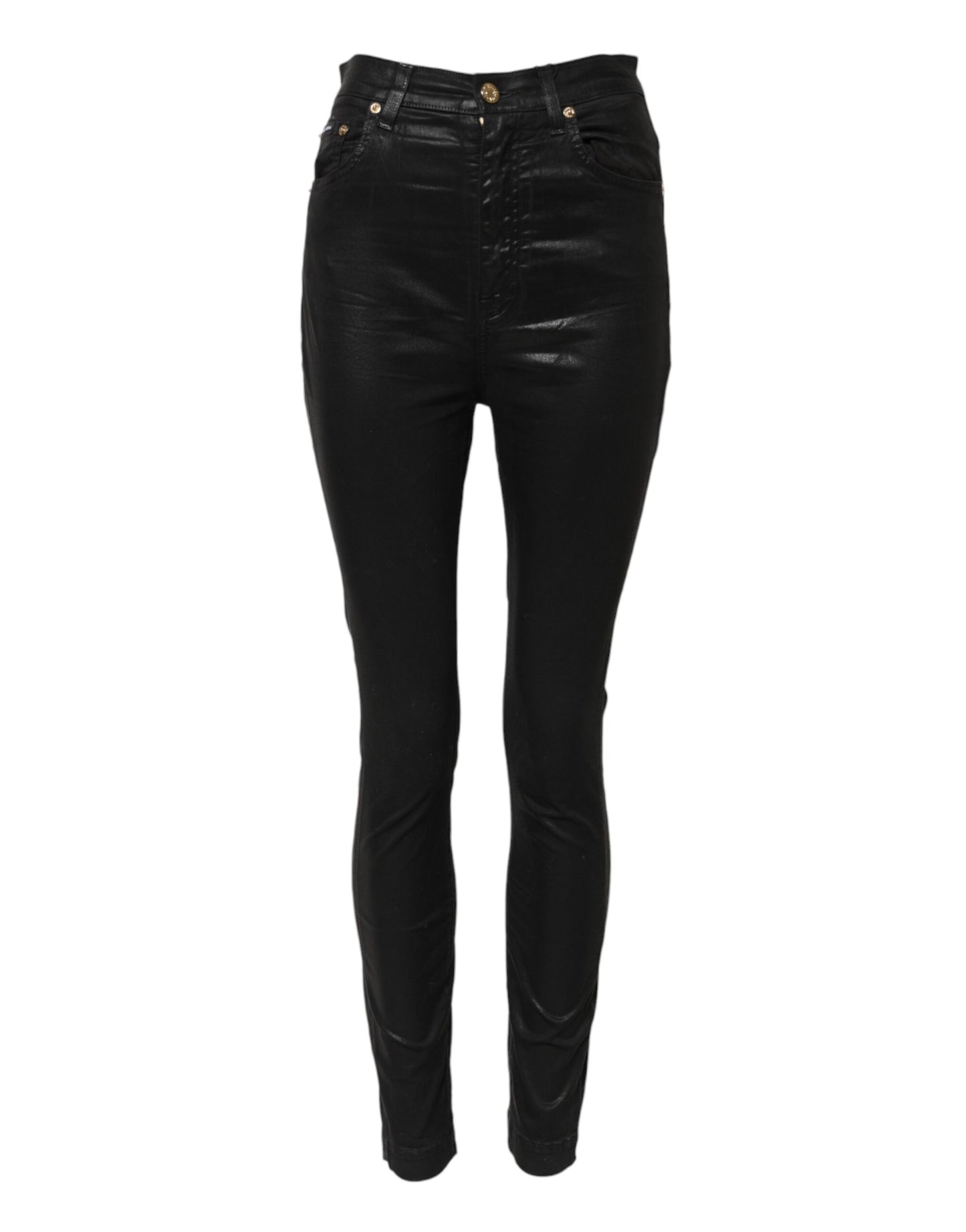 Dolce & Gabbana – Schwarze GRACE Skinny-Jeans mit hoher Taille