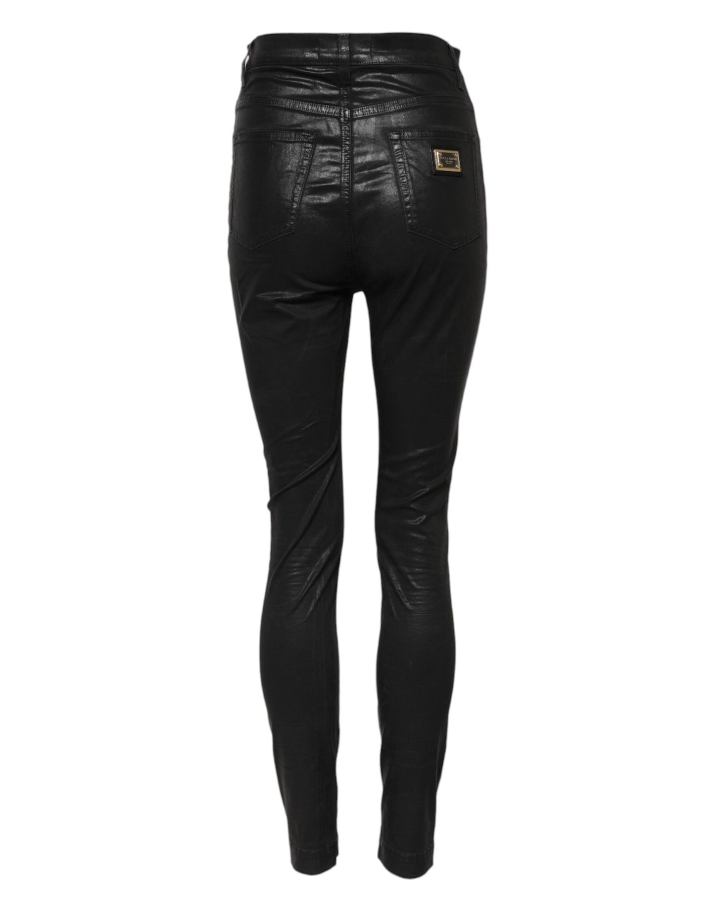 Dolce & Gabbana – Schwarze GRACE Skinny-Jeans mit hoher Taille