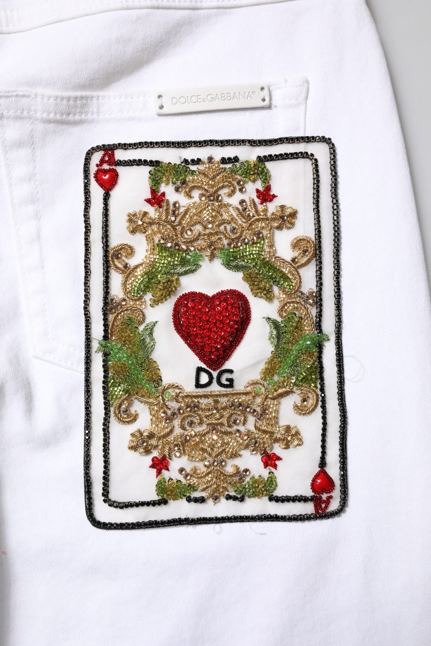Dolce & Gabbana – GRACE – Enge Jeans aus Denim mit mittlerer Taille in Weiß