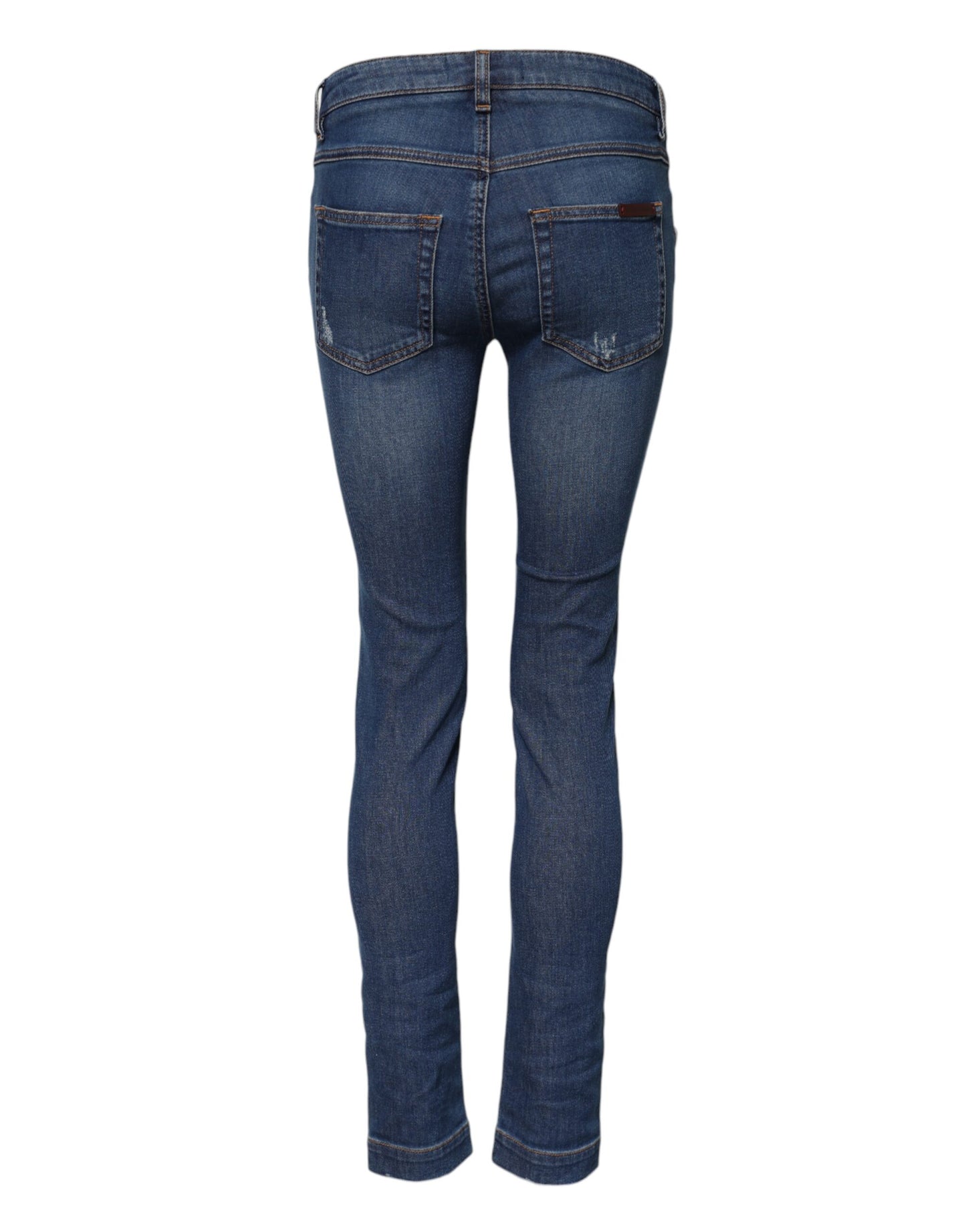 Dolce & Gabbana – Blaue Skinny-Jeans aus Baumwolle mit niedriger Taille