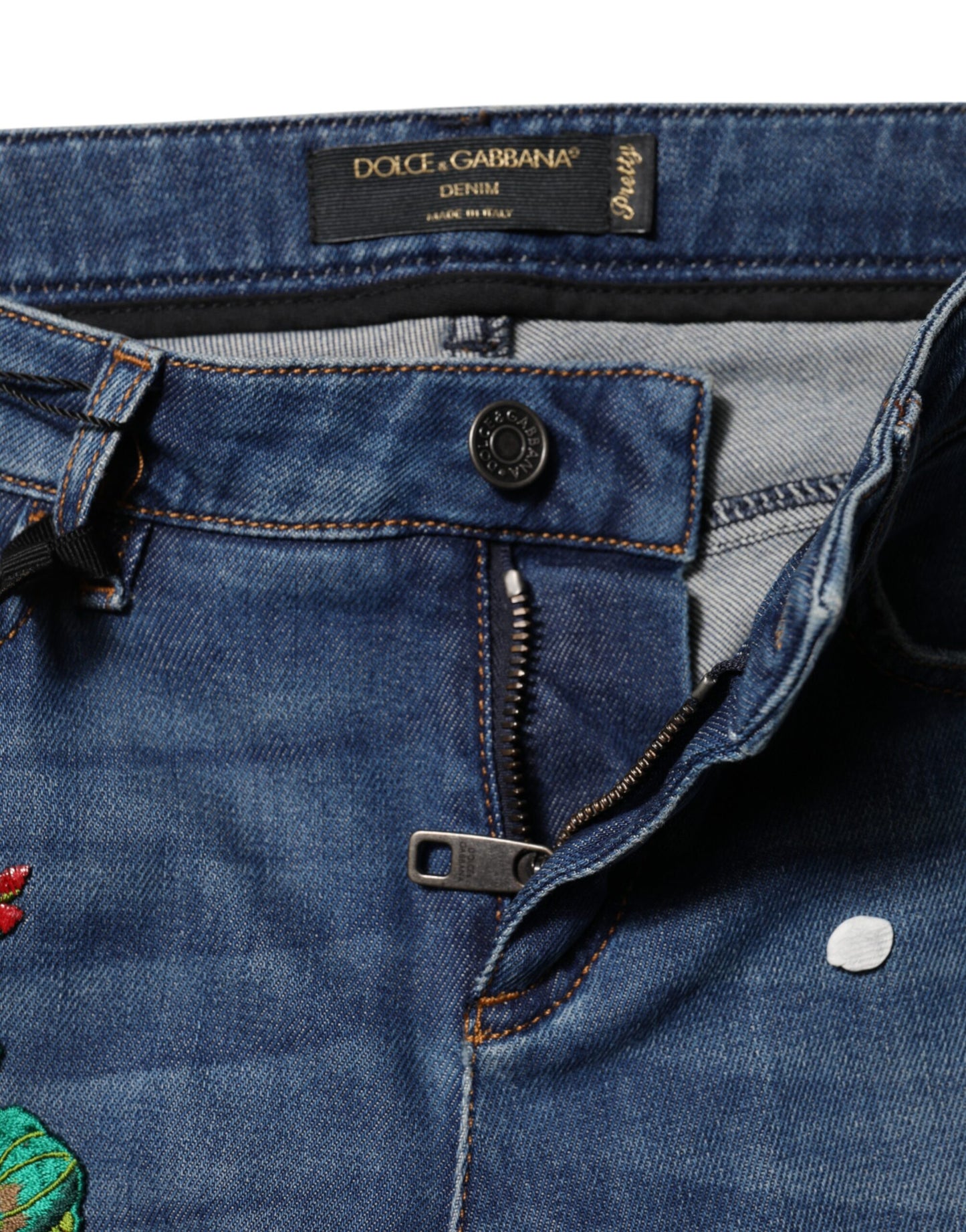 Dolce & Gabbana – Blaue Skinny-Jeans aus Baumwolle mit niedriger Taille
