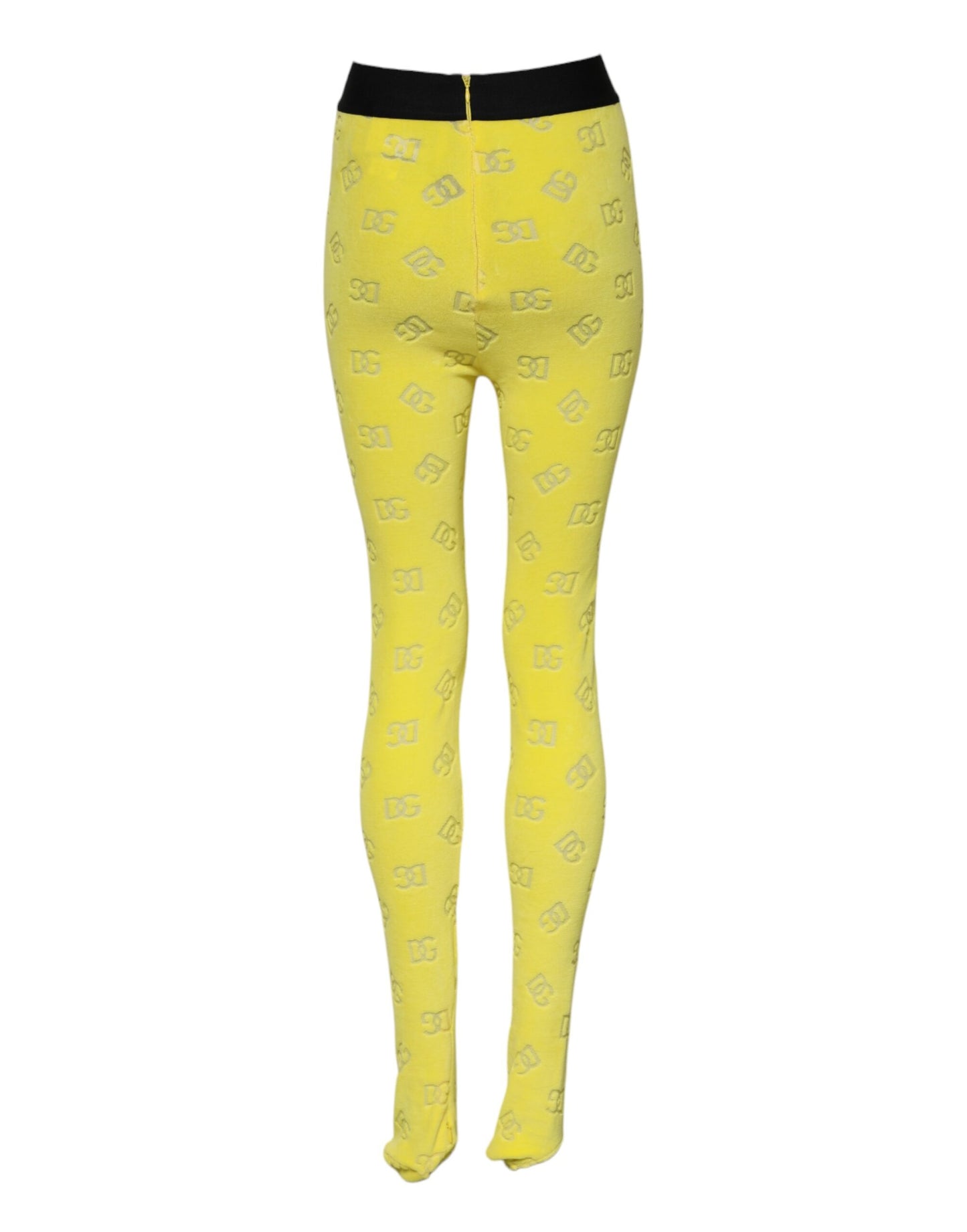 Dolce & Gabbana – Schmal geschnittene Leggings mit gelbem Logo