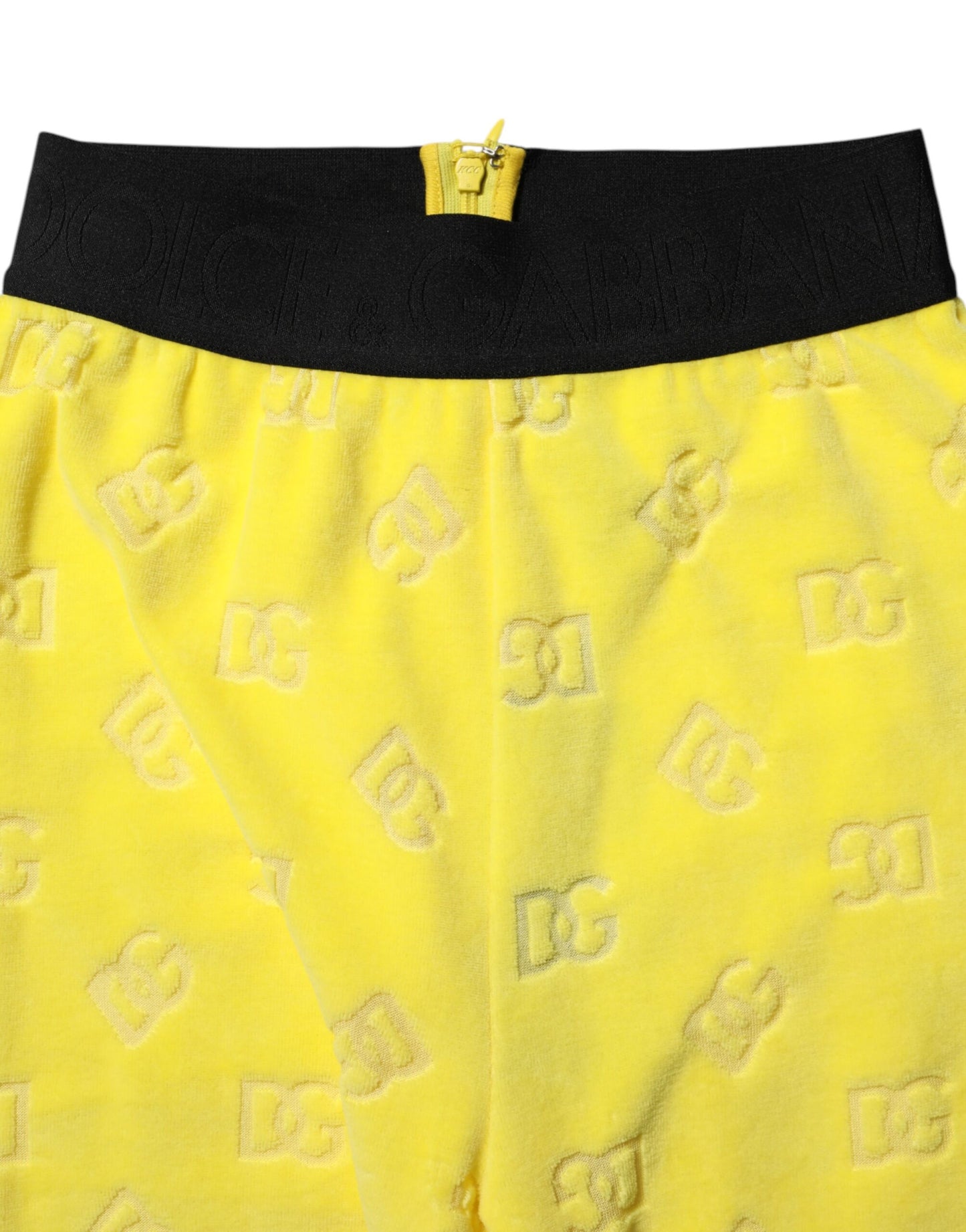 Dolce & Gabbana – Schmal geschnittene Leggings mit gelbem Logo