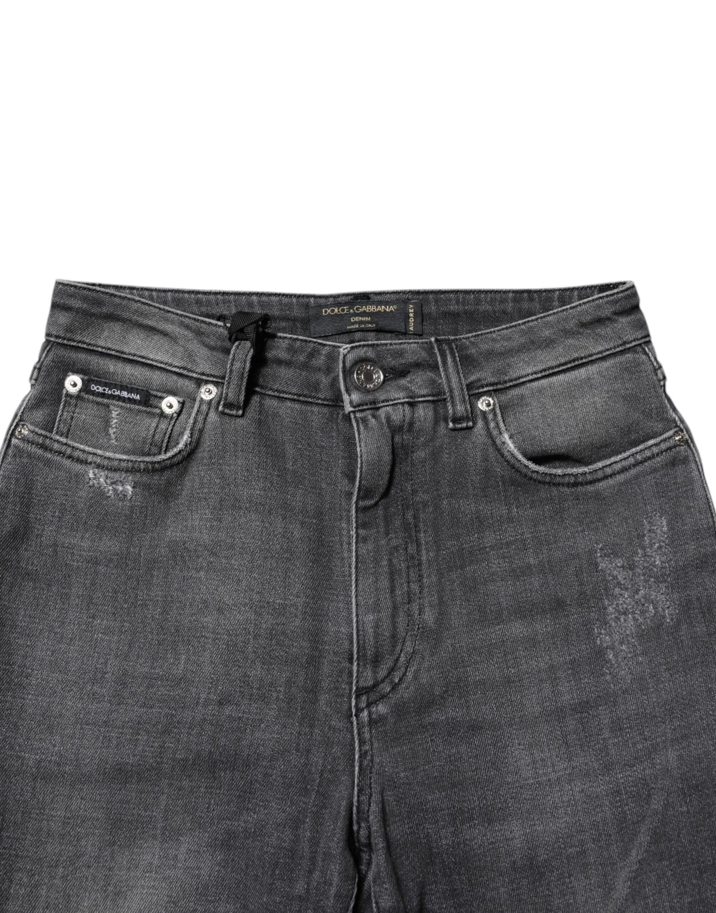 Dolce & Gabbana Dunkelgraue Skinny-Jeans AUDREY aus Baumwolle