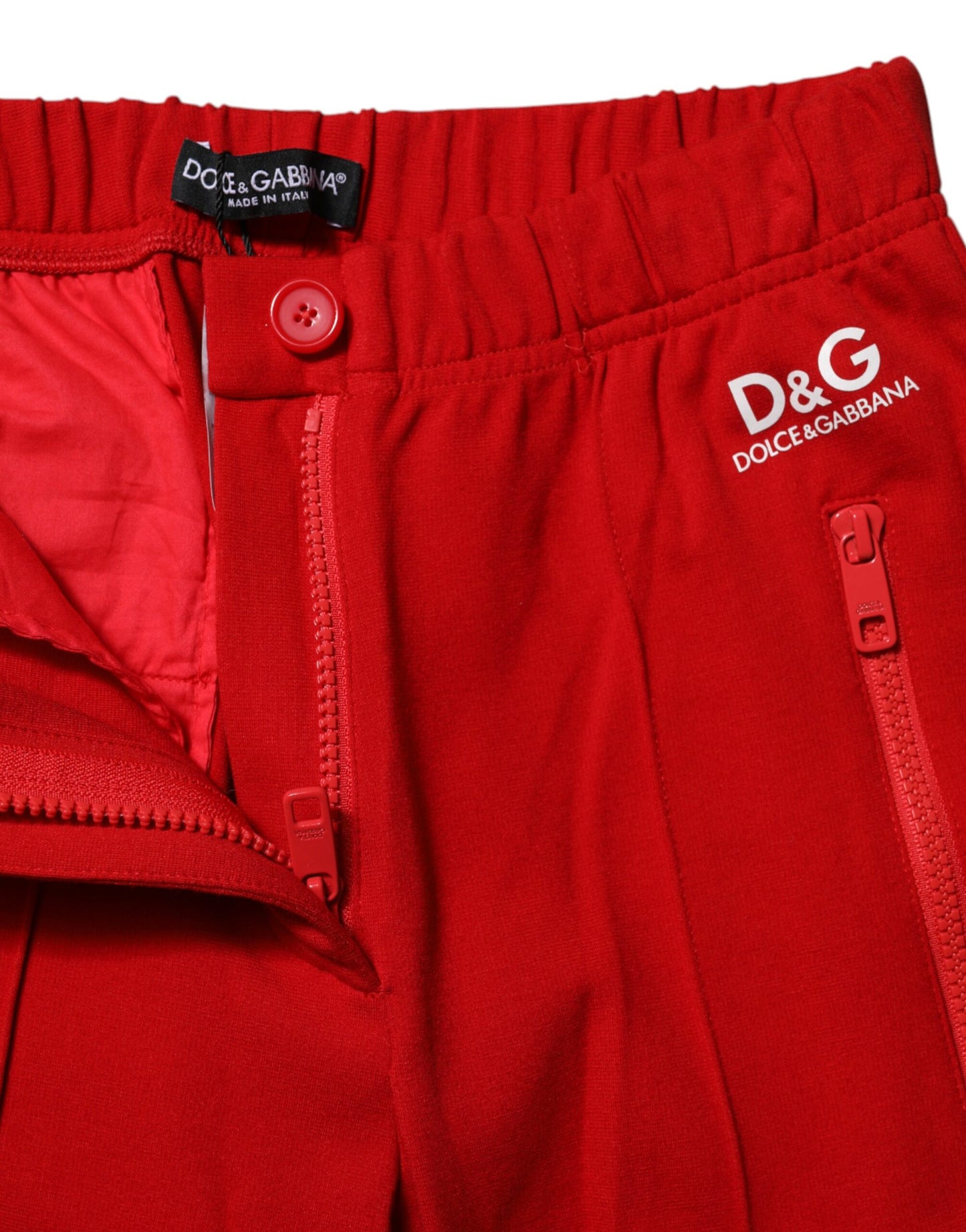 Dolce & Gabbana, rote Slim-Fit-Hose mit mittlerer Taille