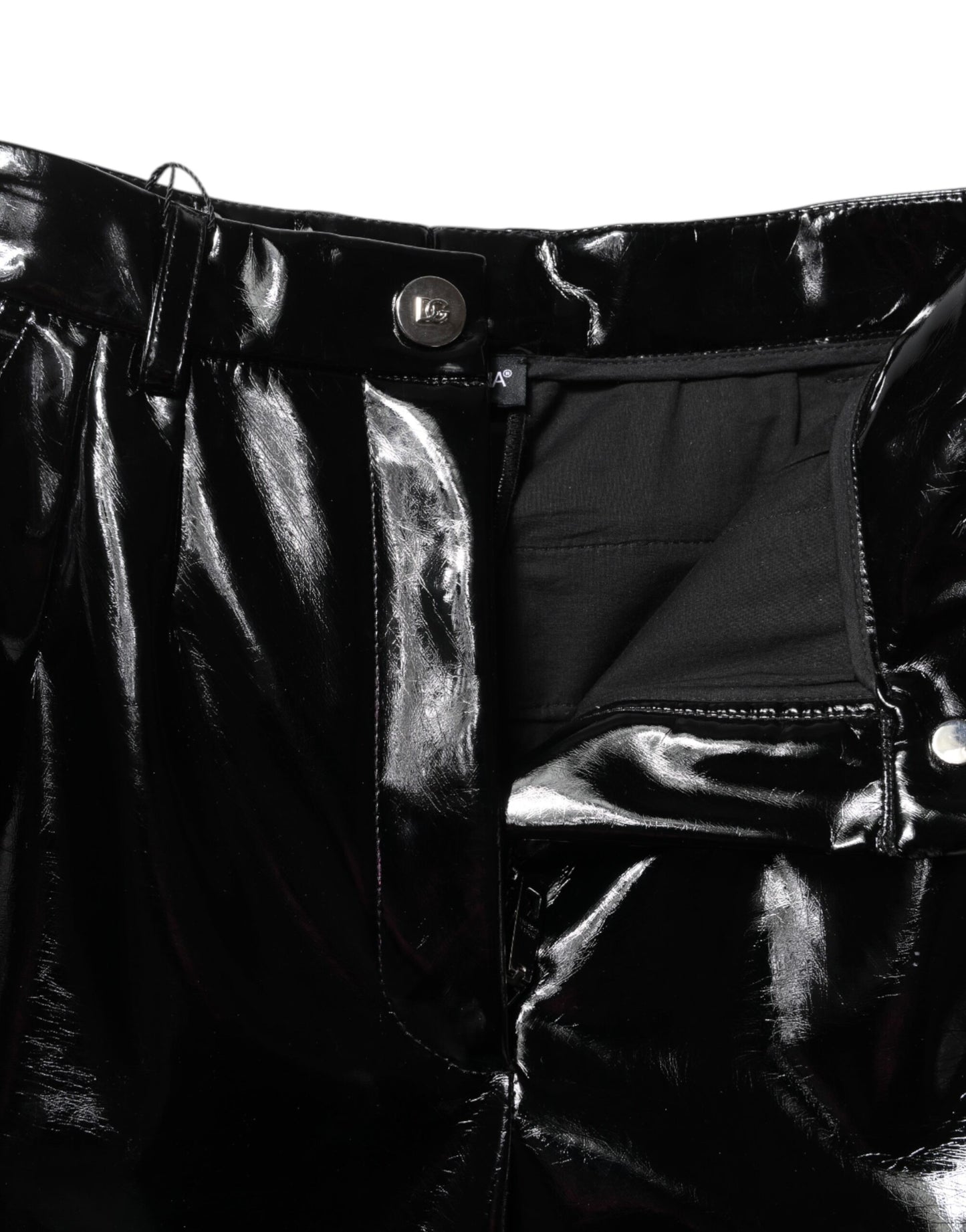 Dolce & Gabbana – Schwarze Cargo-Bootcut-Hose mit hoher Taille