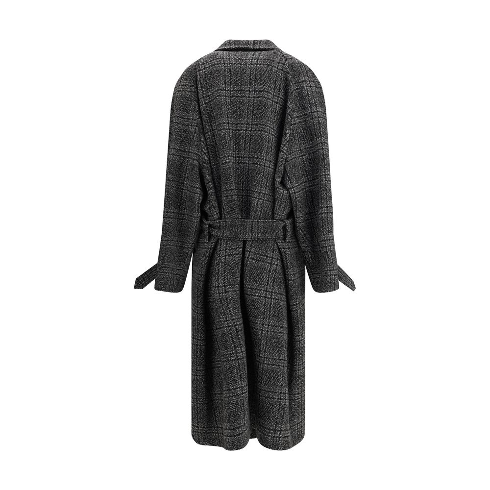 Balenciaga – Langer Mantel mit Karomuster
