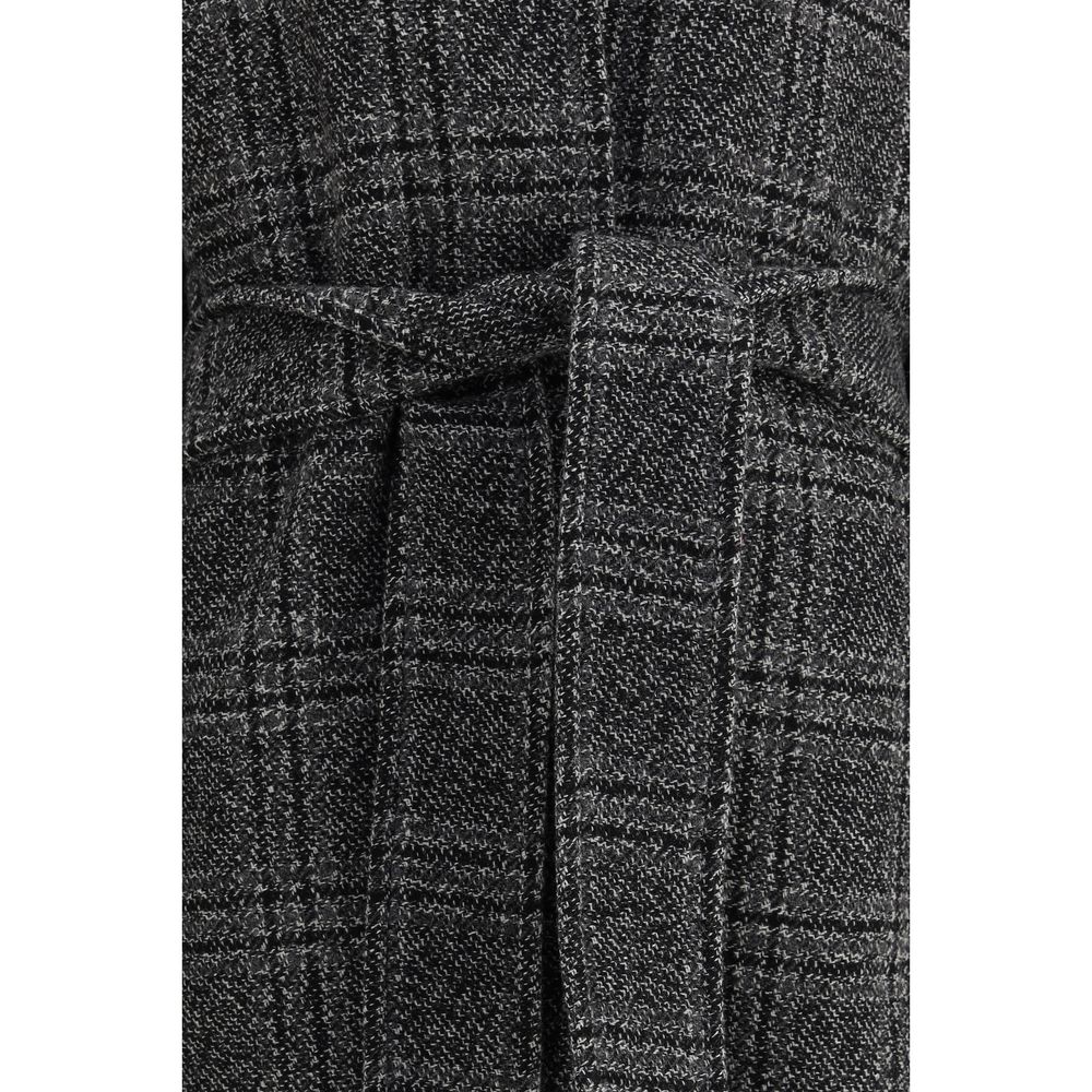 Balenciaga – Langer Mantel mit Karomuster