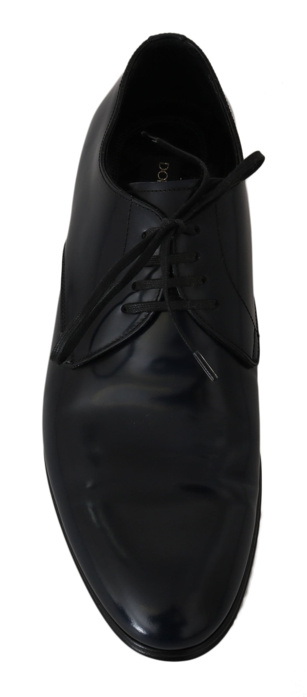 Dolce & Gabbana Blaues Lederkleid Derby Formelle Herrenschuhe