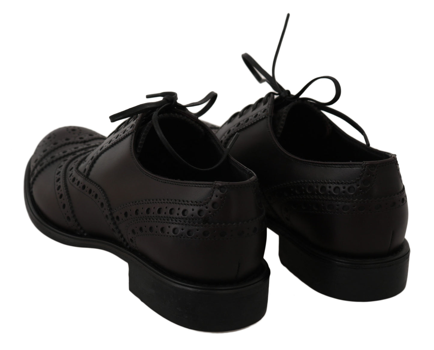 Dolce & Gabbana – Oxford-Schuhe aus schwarzem Leder mit Flügelkappe
