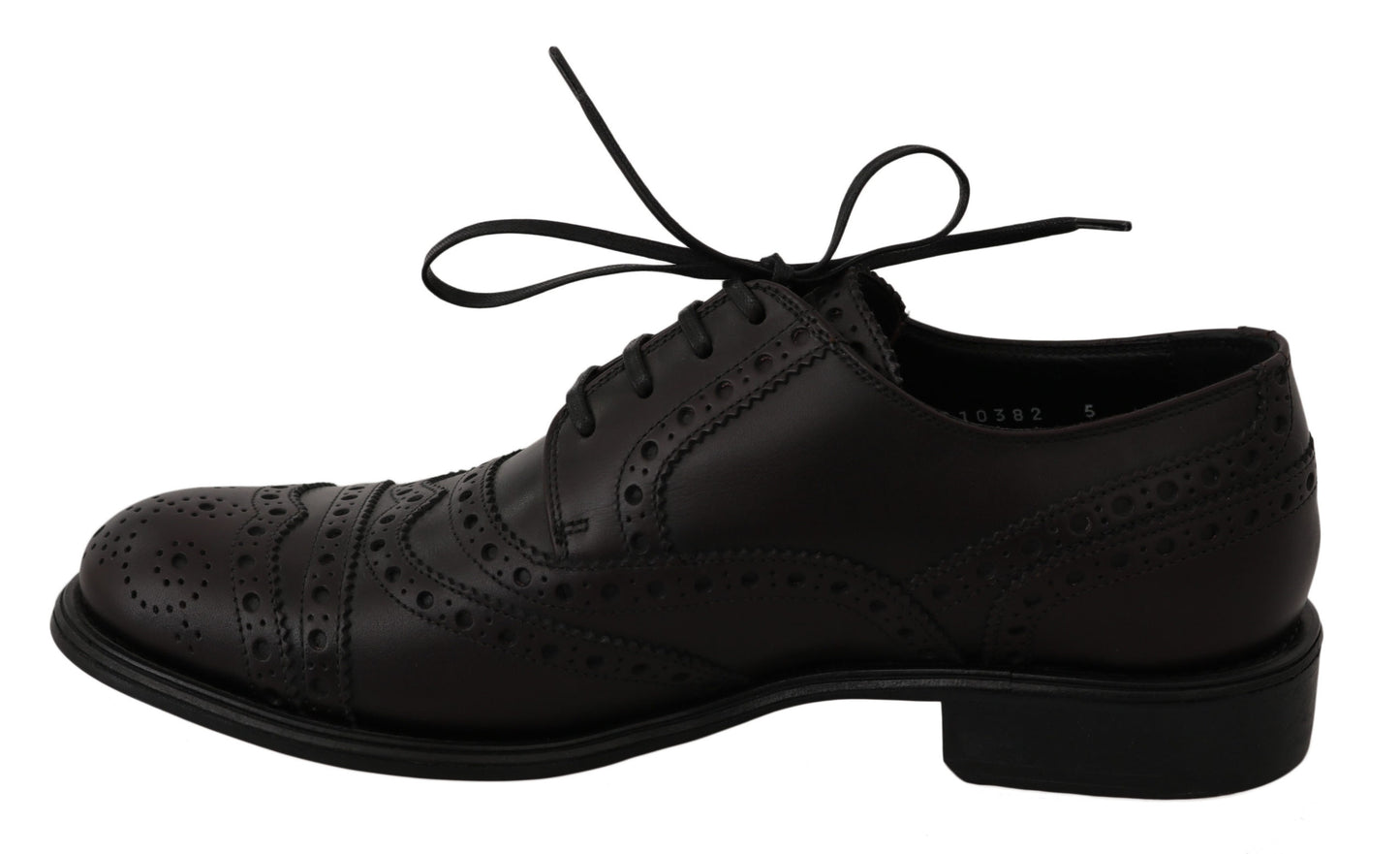 Dolce & Gabbana – Oxford-Schuhe aus schwarzem Leder mit Flügelkappe