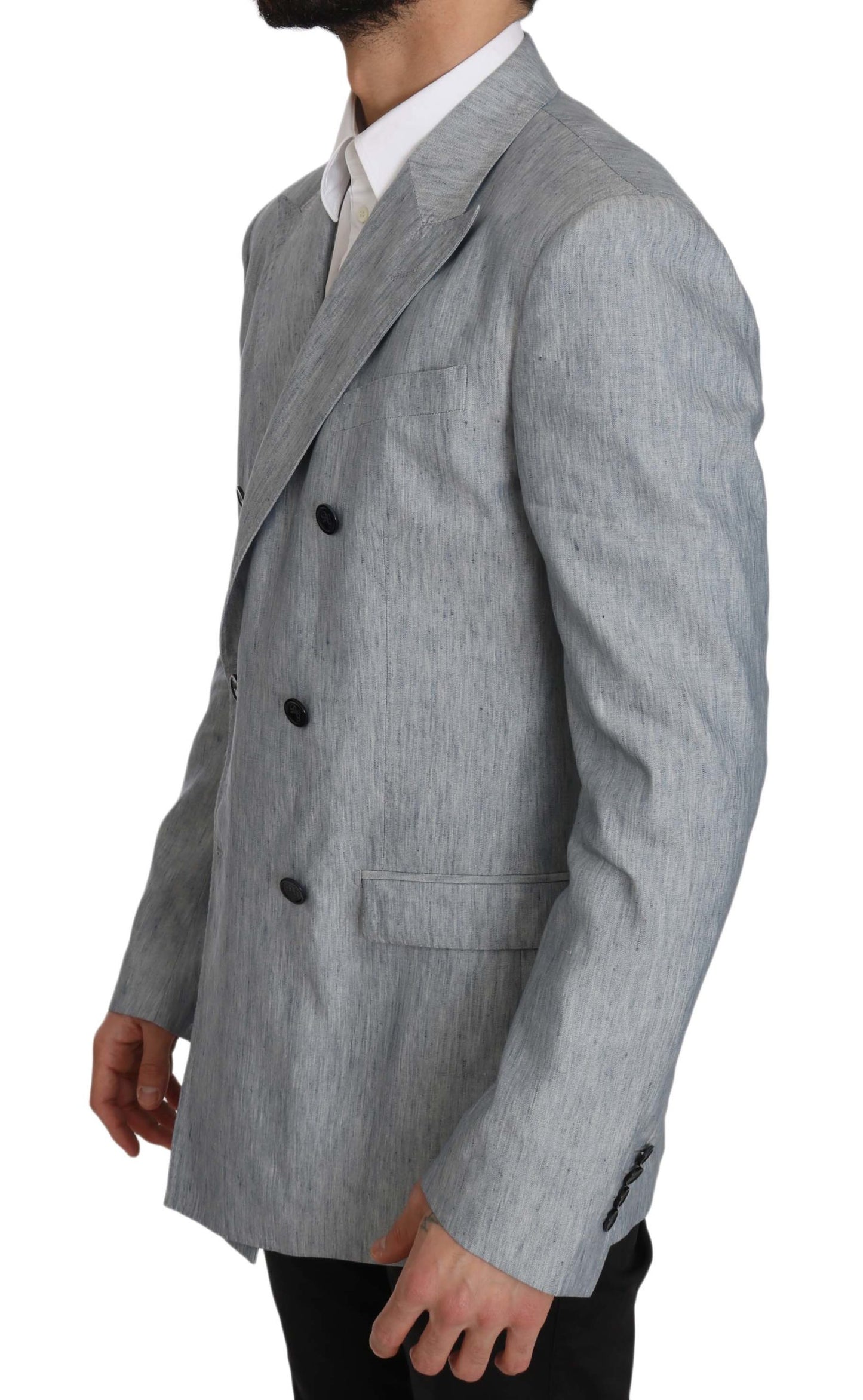 Dolce & Gabbana Blauer Flachs NAPOLI Jacke Mantel Blazer