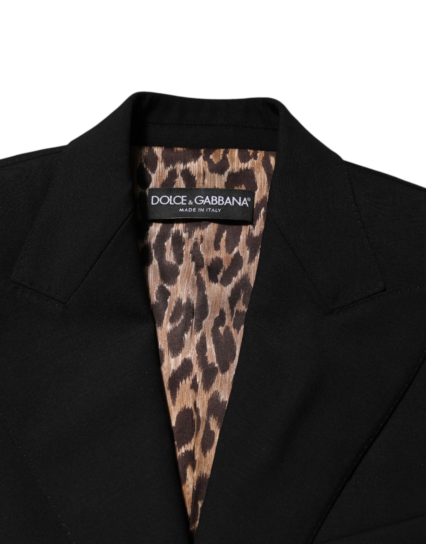 Dolce & Gabbana – Einreihige Manteljacke aus schwarzer Wolle