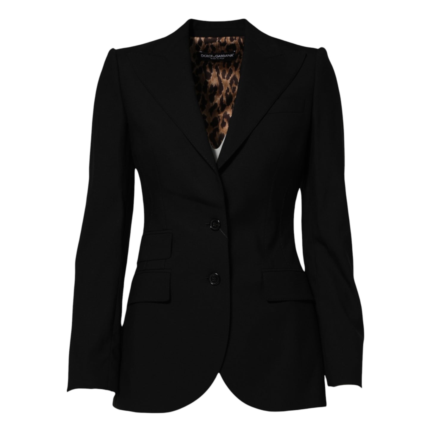 Dolce & Gabbana – Einreihige Manteljacke aus schwarzer Wolle
