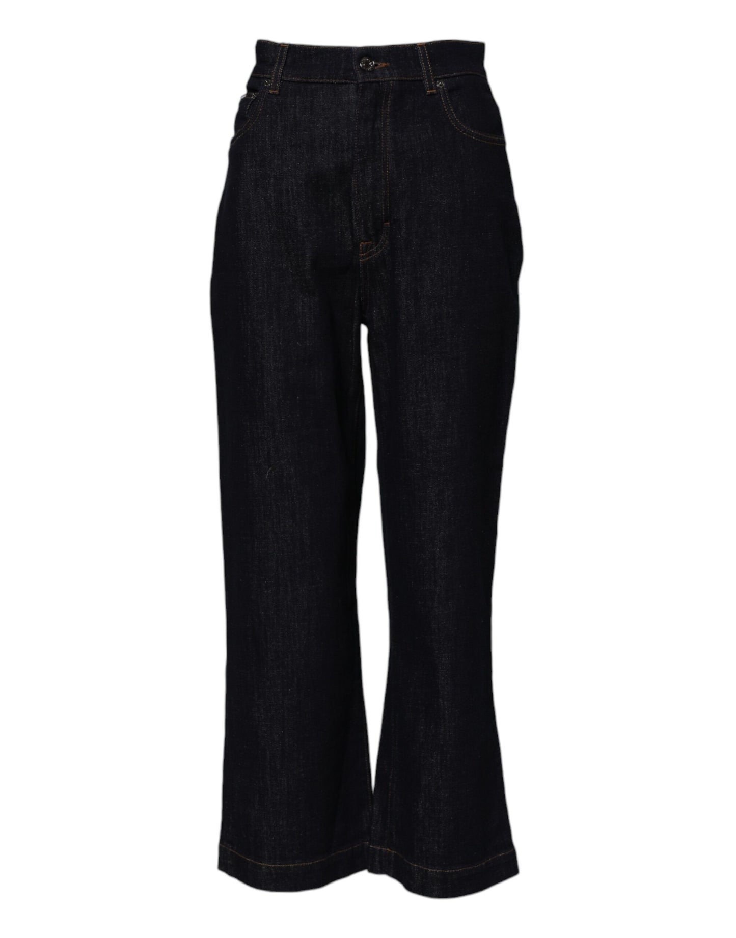 Dolce & Gabbana – Hoch taillierte Schlagjeans aus blauer Baumwolle