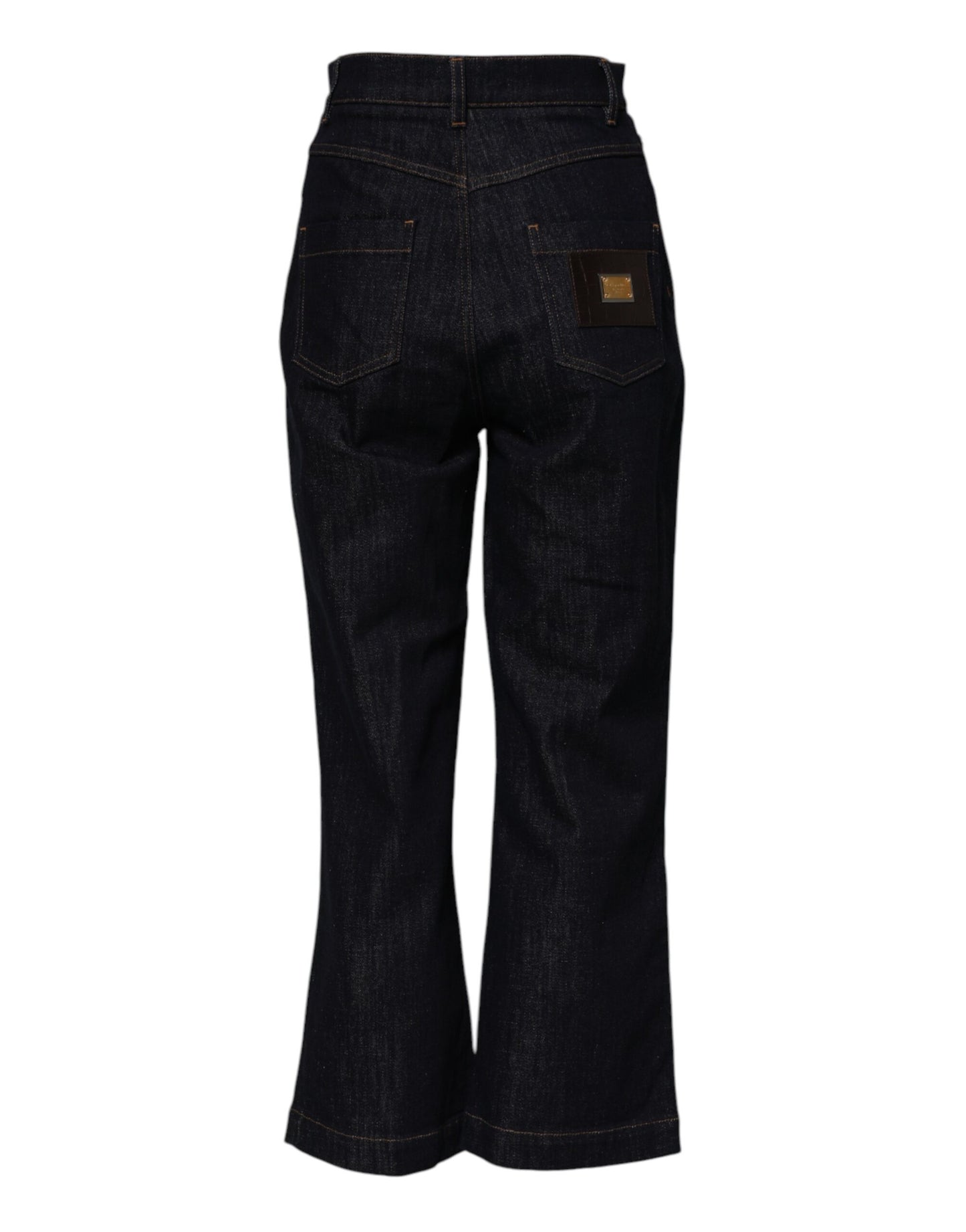 Dolce & Gabbana – Hoch taillierte Schlagjeans aus blauer Baumwolle