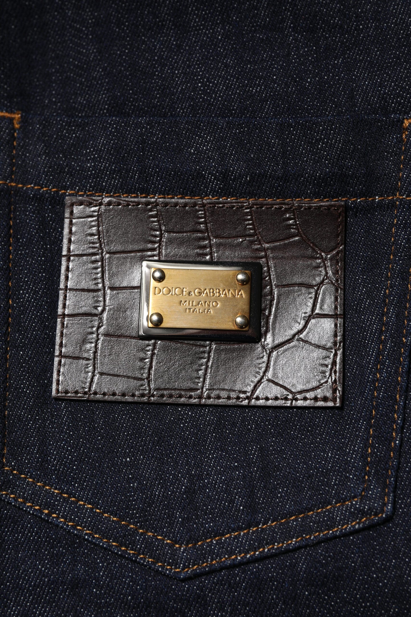 Dolce & Gabbana – Hoch taillierte Schlagjeans aus blauer Baumwolle