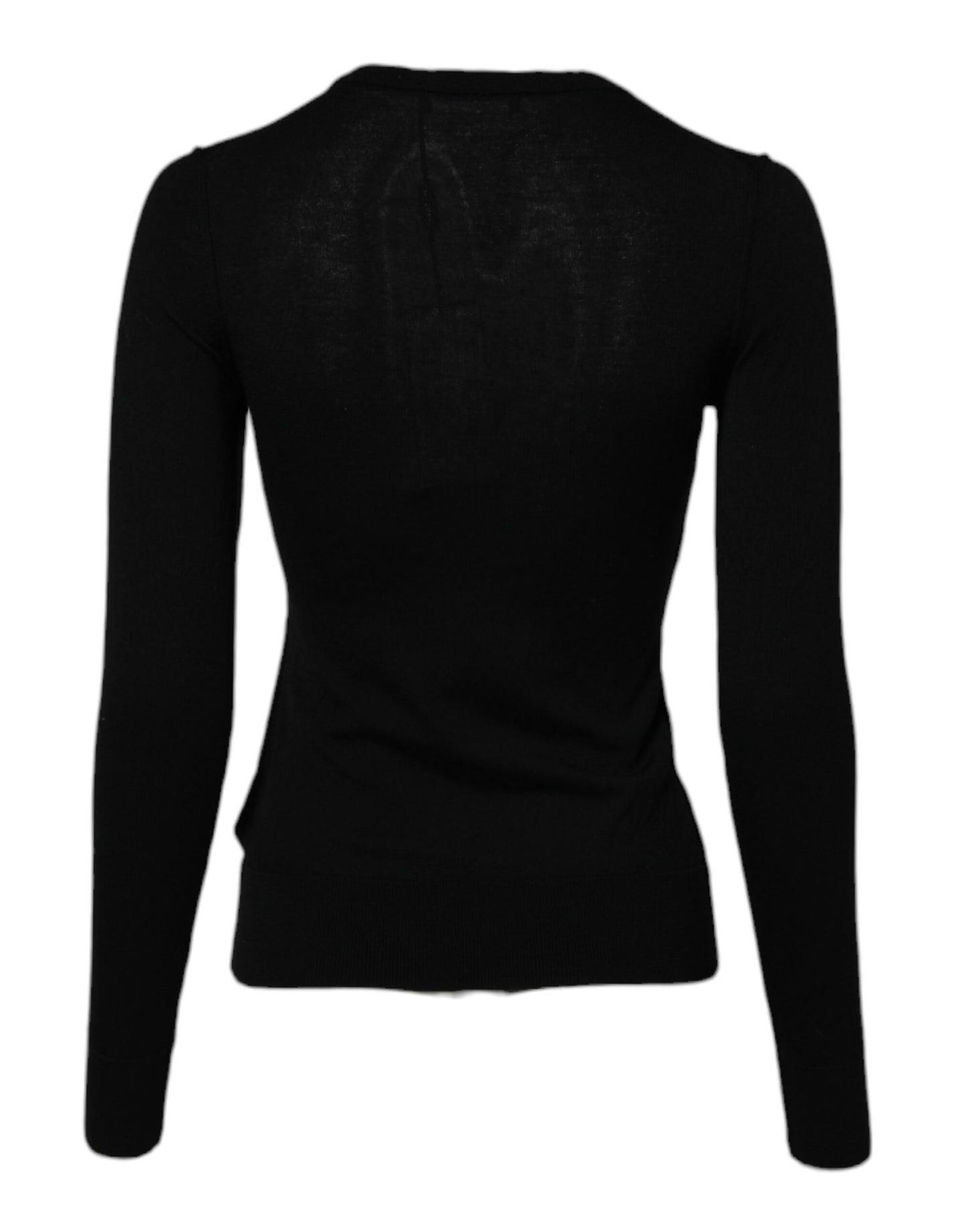 Dolce & Gabbana – Schwarzer Cardigan aus Wollstrick mit Rundhalsausschnitt