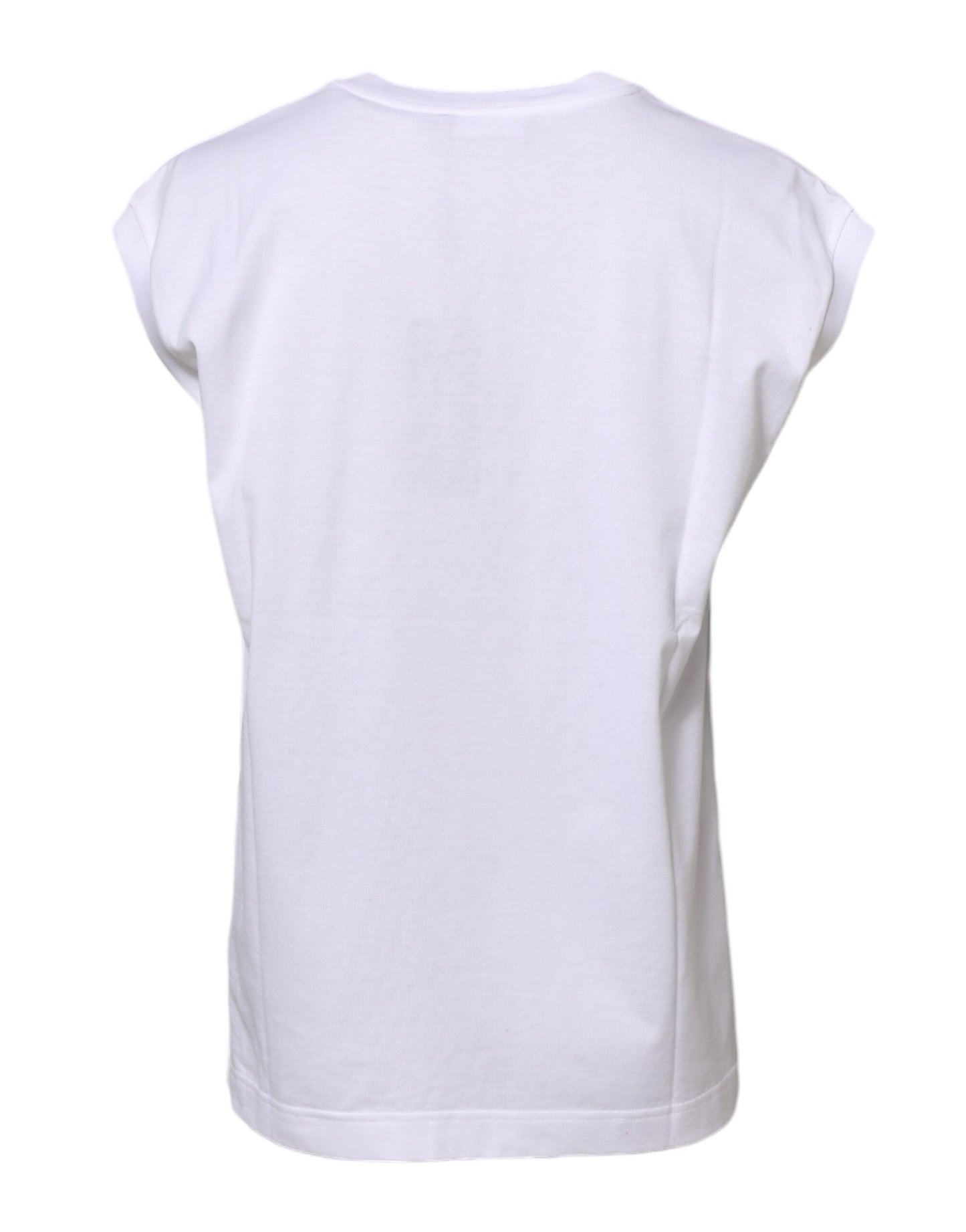 Dolce & Gabbana – Ärmelloses Tank-T-Shirt aus weißer Baumwolle für Damen