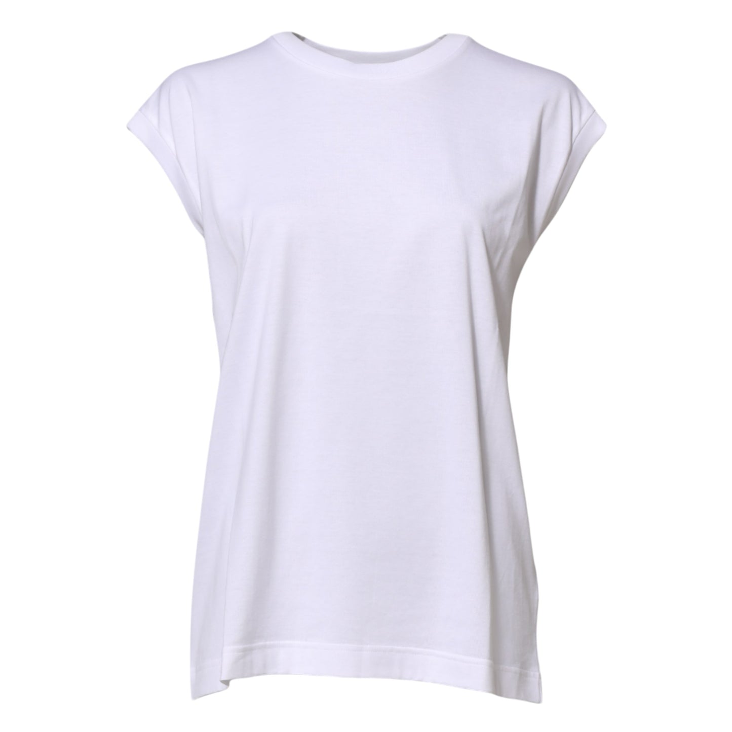 Dolce & Gabbana – Ärmelloses Tank-T-Shirt aus weißer Baumwolle für Damen