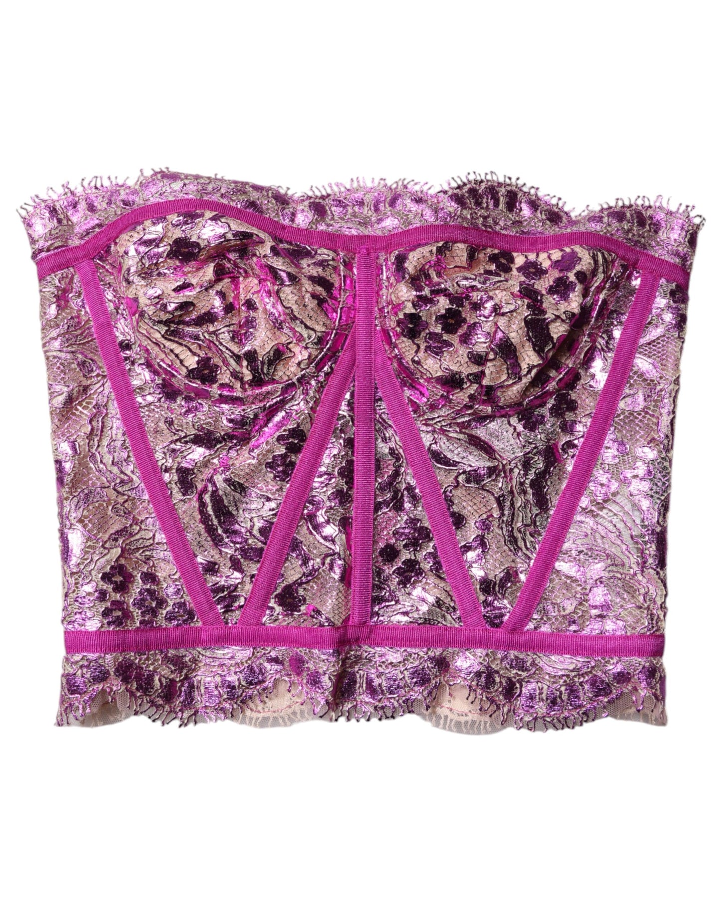 Dolce & Gabbana – Rosafarbenes, ärmelloses Bustier-Korpus-Bluse-Top