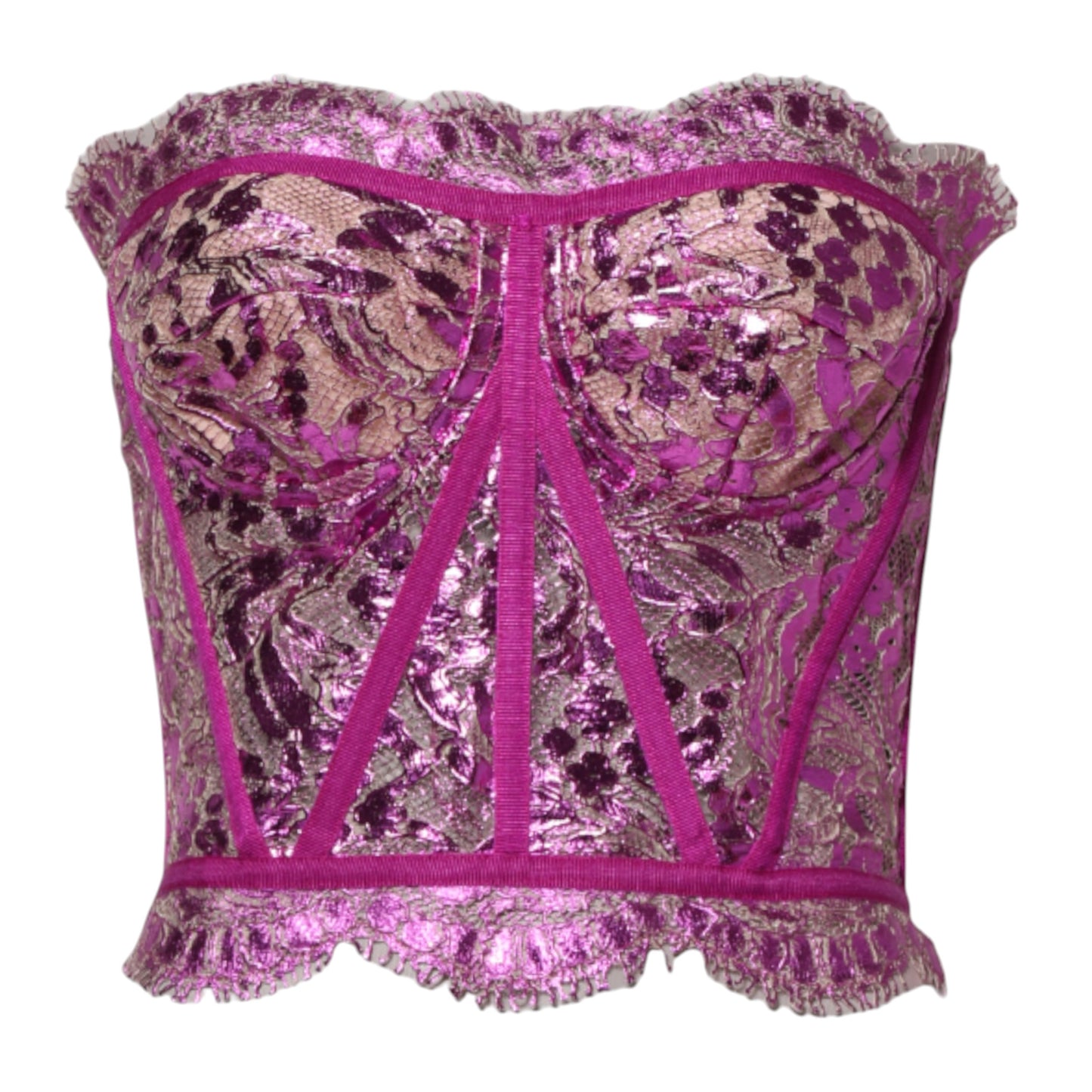 Dolce & Gabbana – Rosafarbenes, ärmelloses Bustier-Korpus-Bluse-Top