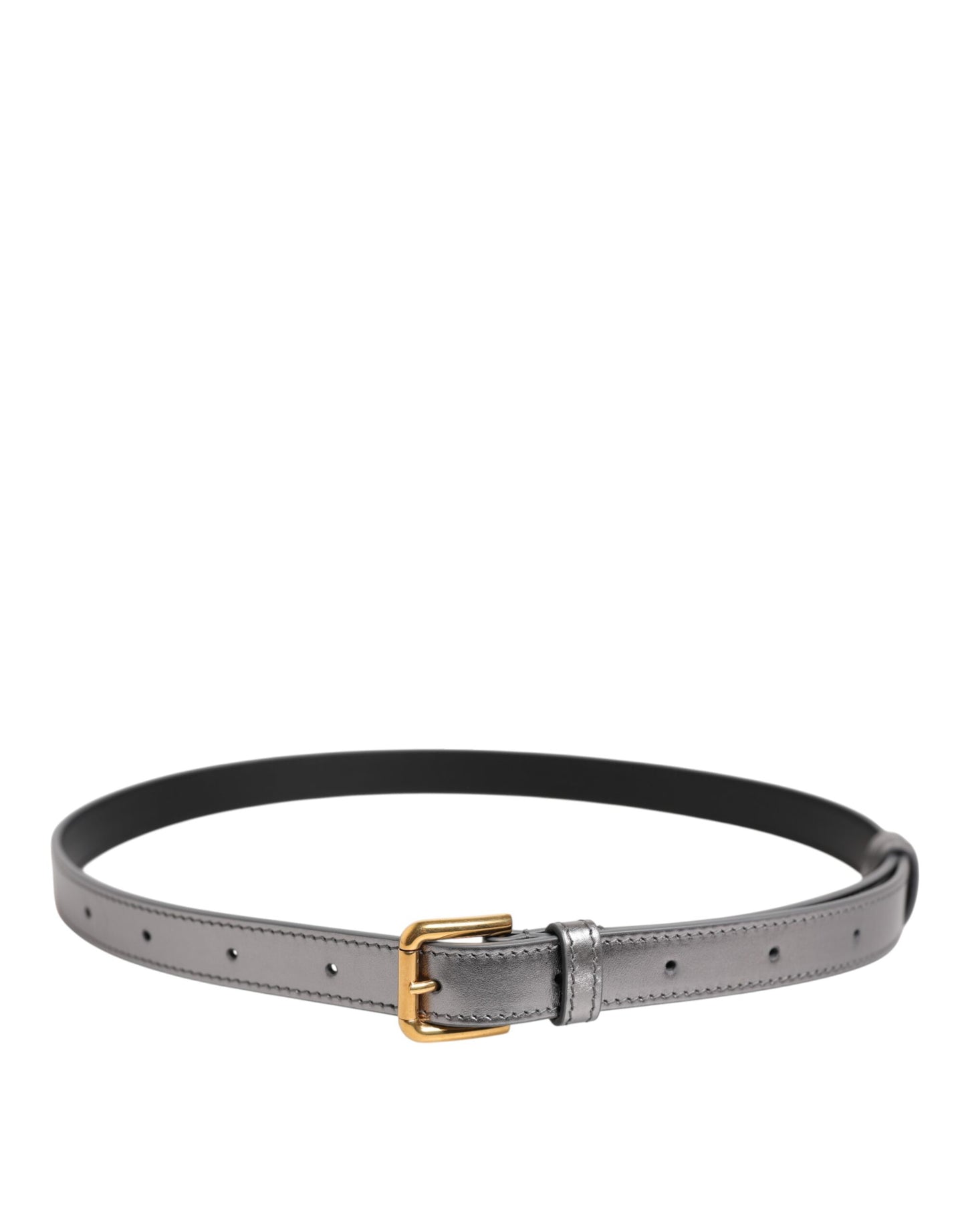 Dolce & Gabbana – Silberner Gürtel mit Metallschnalle und eingraviertem Logo