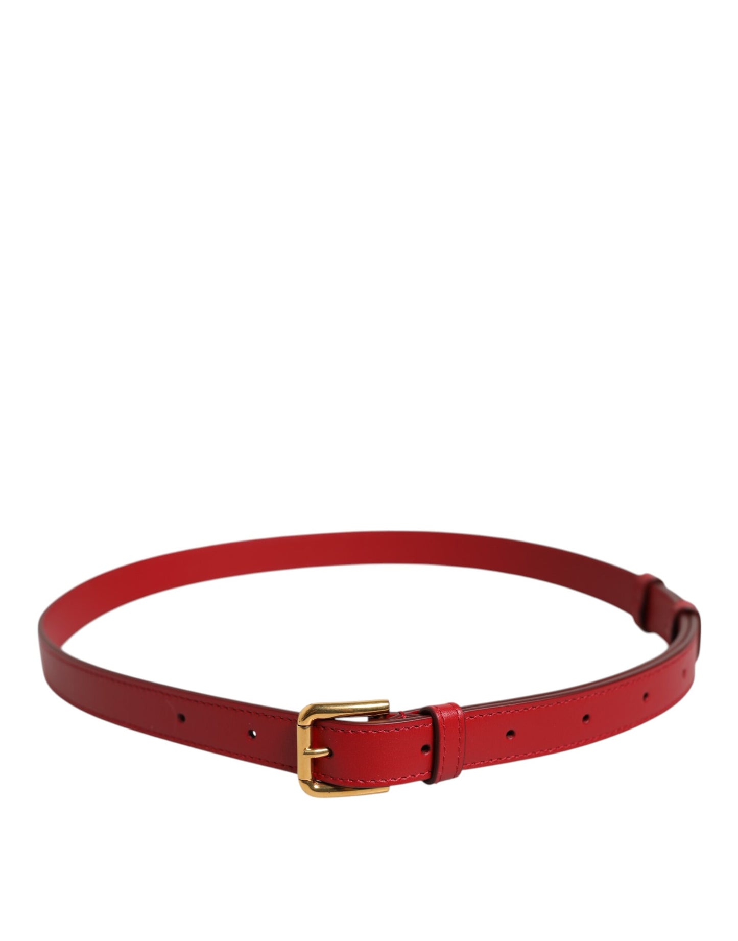 Dolce & Gabbana – Roter Gürtel mit Metallschnalle und eingraviertem Logo