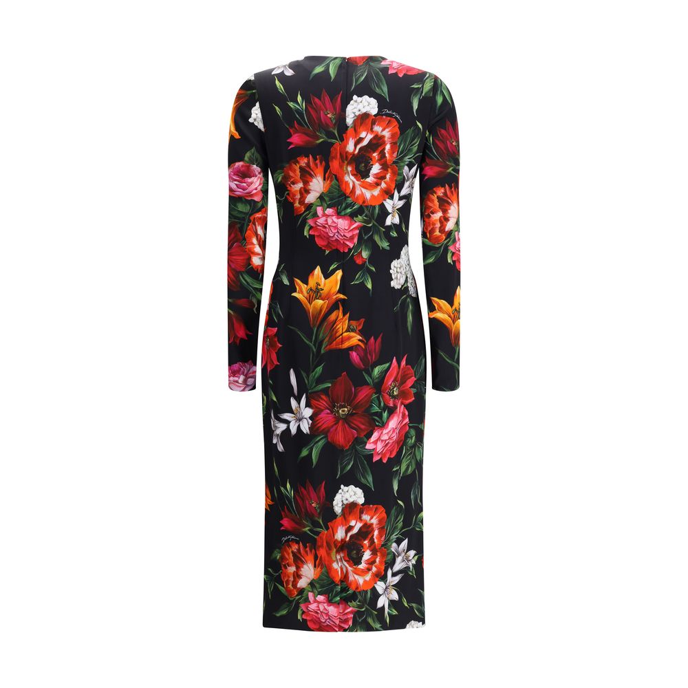 Dolce & Gabbana Langes Kleid mit Blumendruck