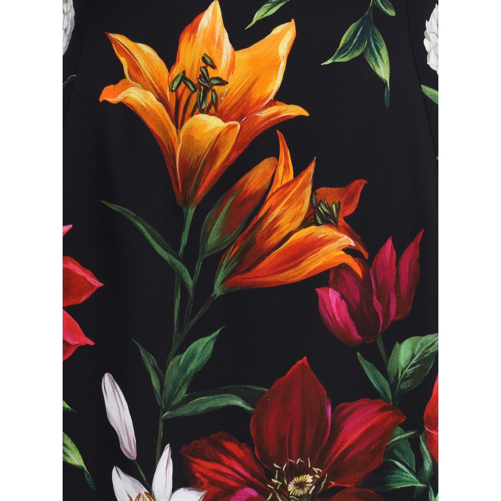 Dolce & Gabbana Langes Kleid mit Blumendruck