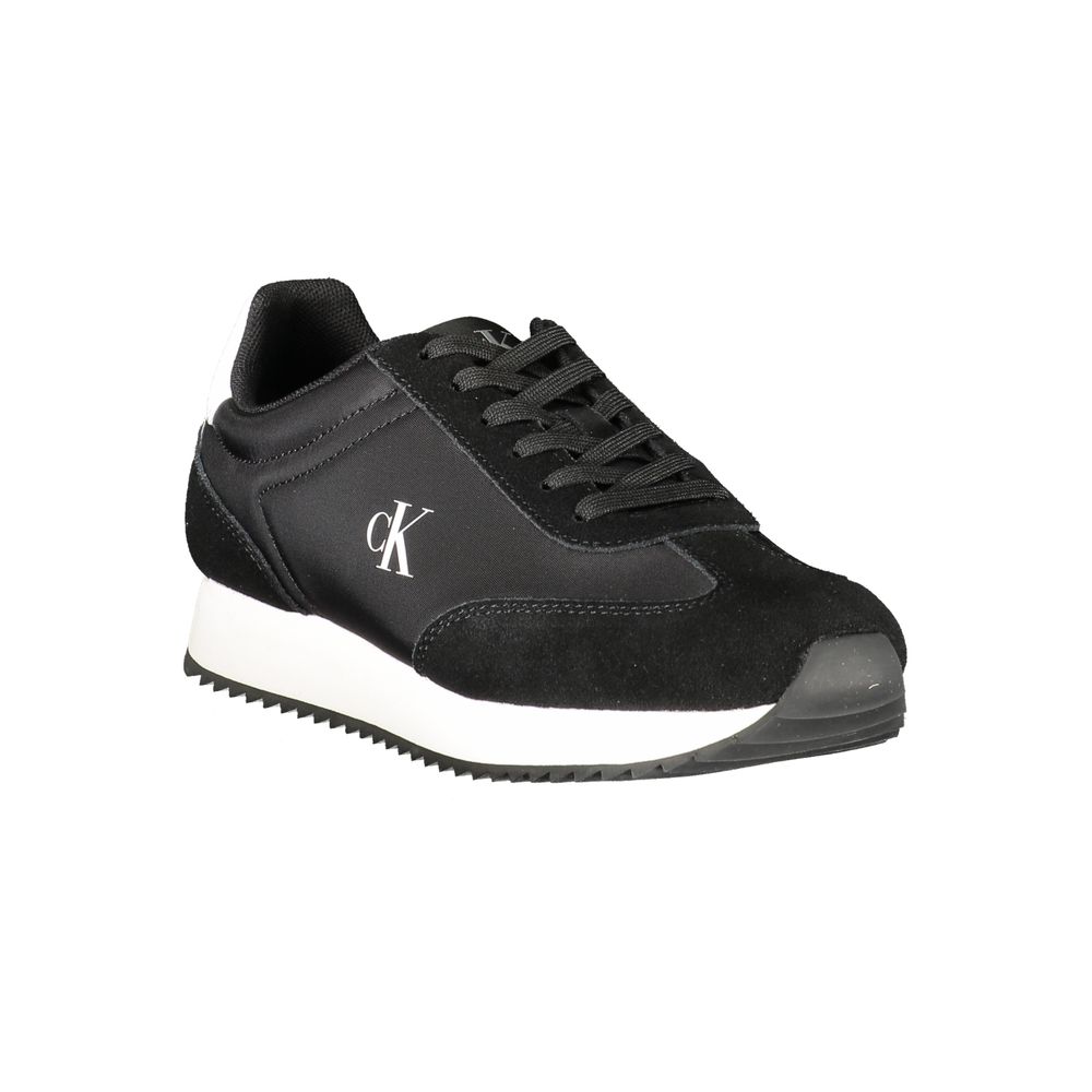 Calvin Klein Damen-Sneaker aus schwarzem Leder