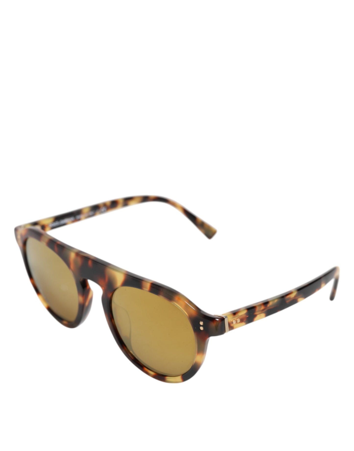 Dolce & Gabbana – Runde Sonnenbrille aus Azetat mit Leopardenmuster in Braun