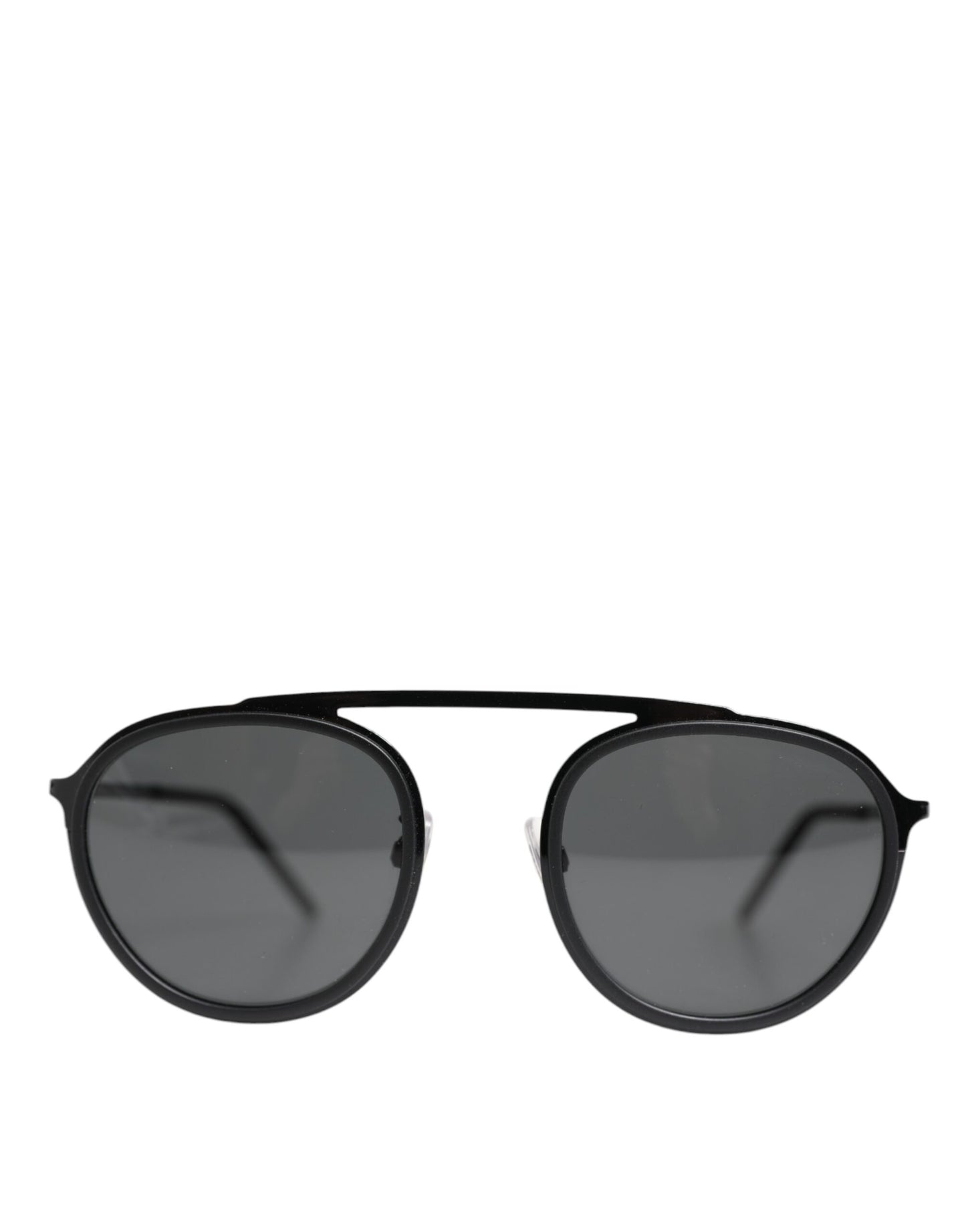 Dolce & Gabbana – DG2276 – Runde Sonnenbrille mit Metallrand in Mattschwarz