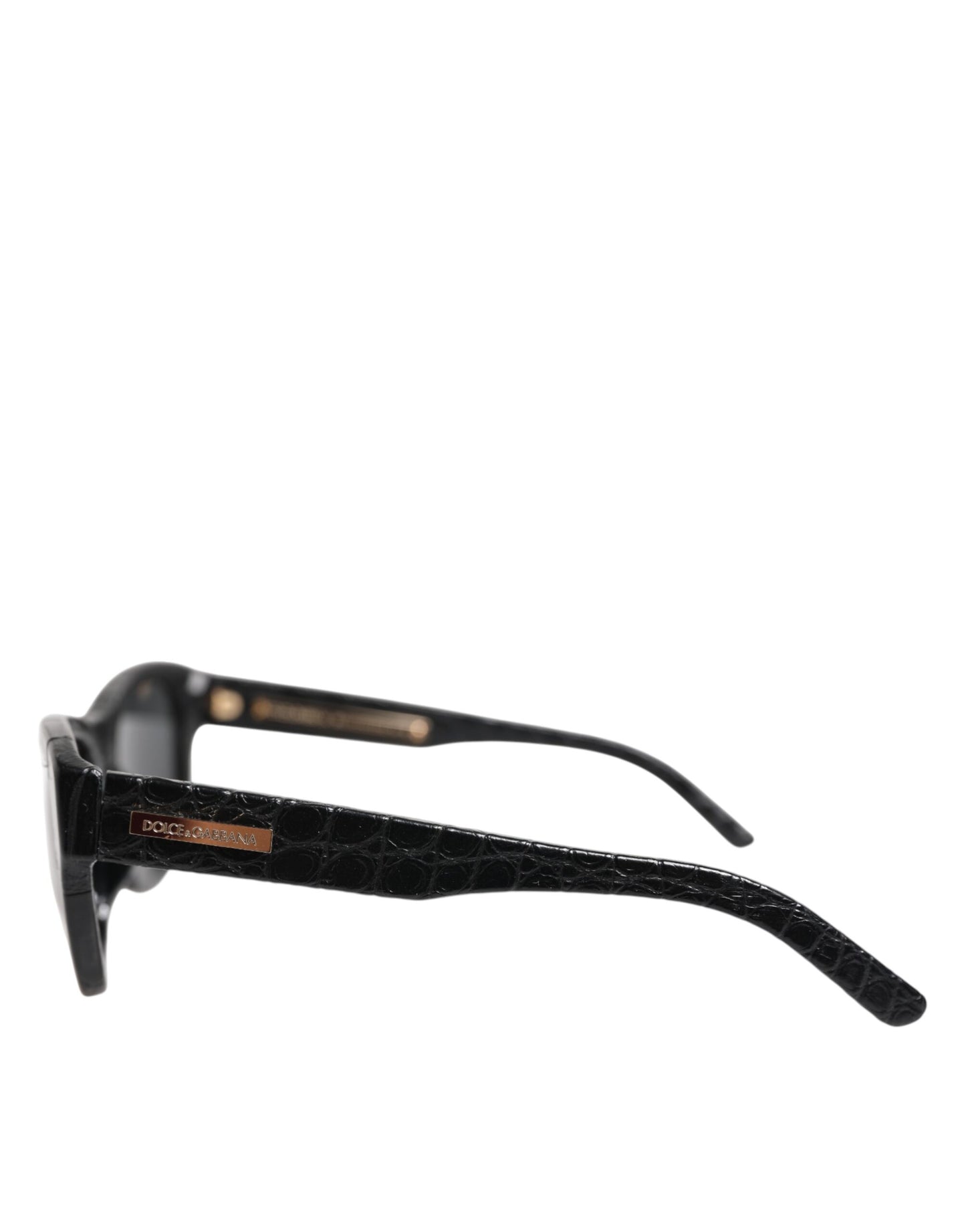 Dolce & Gabbana – Sonnenbrille mit getönten Gläsern und schwarzem Lederrahmen DG4177