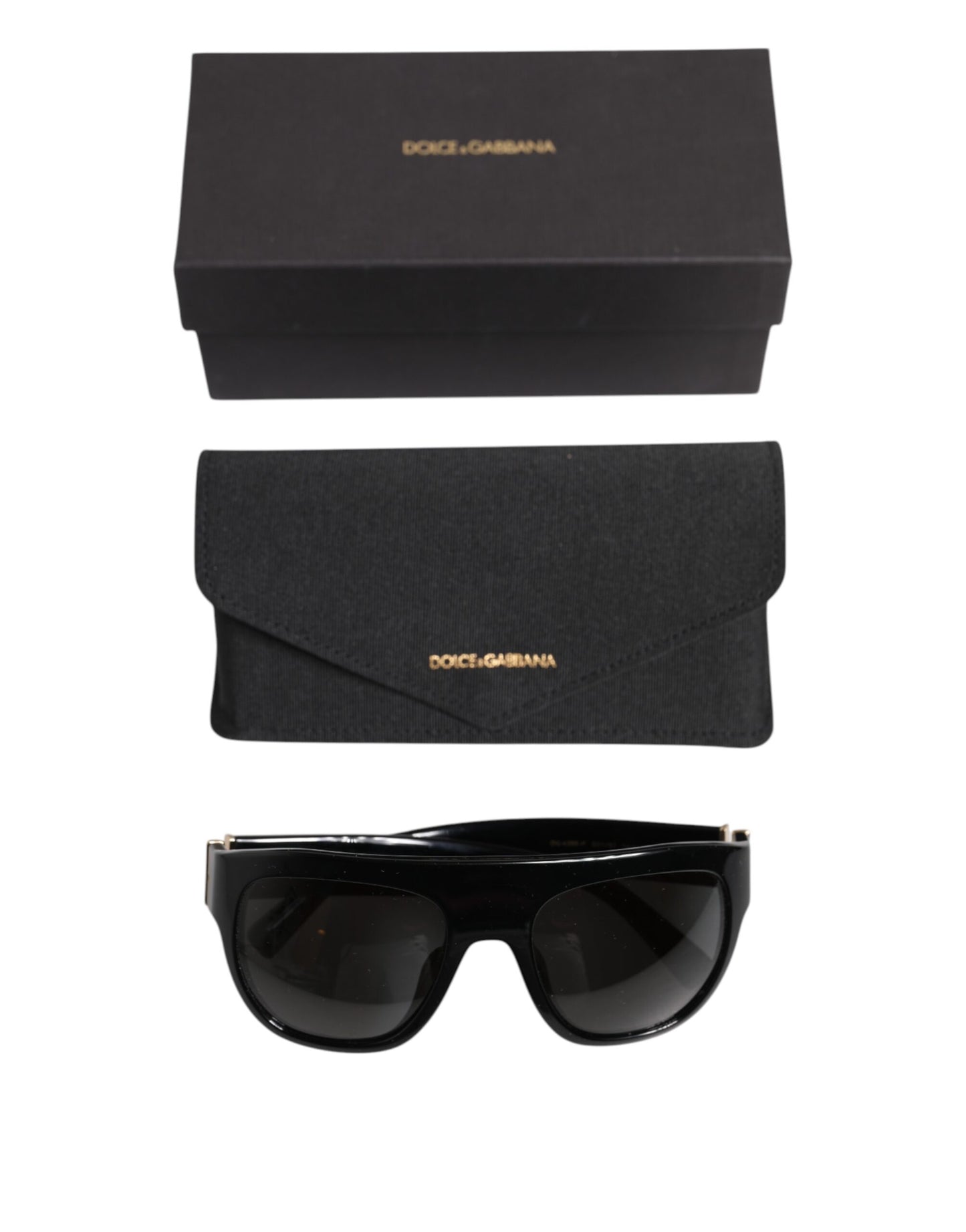 Dolce & Gabbana Schwarze quadratische Acetat-Sonnenbrille DG4398-F