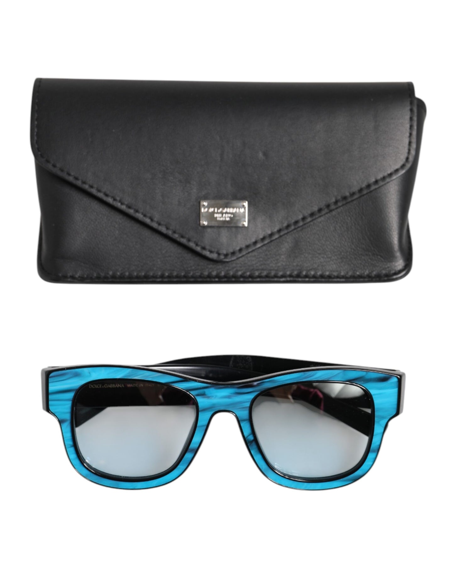 Dolce & Gabbana Blau Schwarz Marmoriertes Metall DG2215K Brillen Sonnenbrille