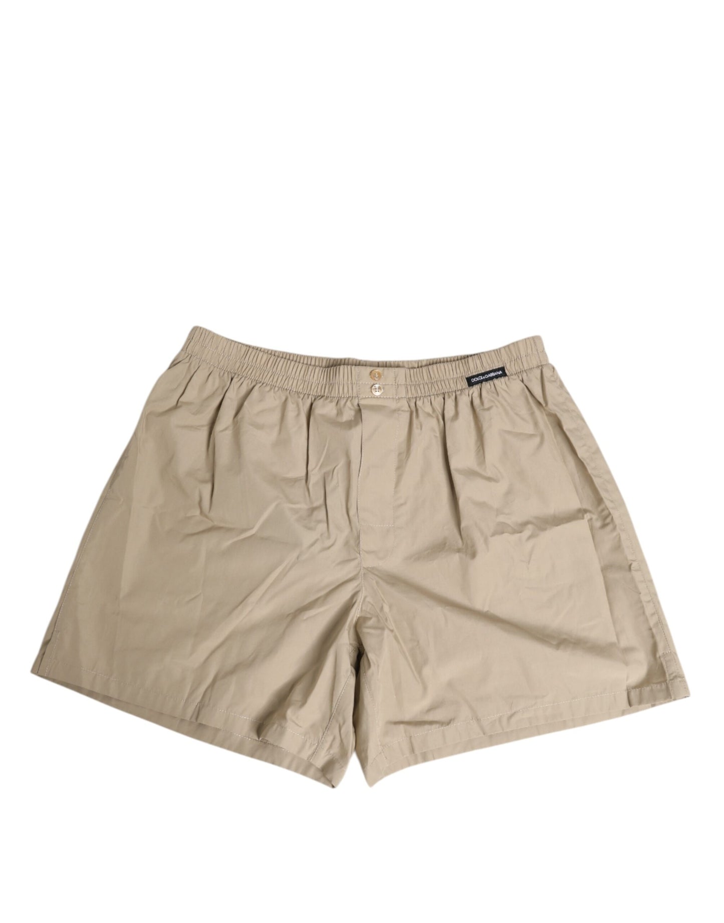 Dolce & Gabbana – Beigefarbene Boxershorts aus Baumwolle in regulärer Passform